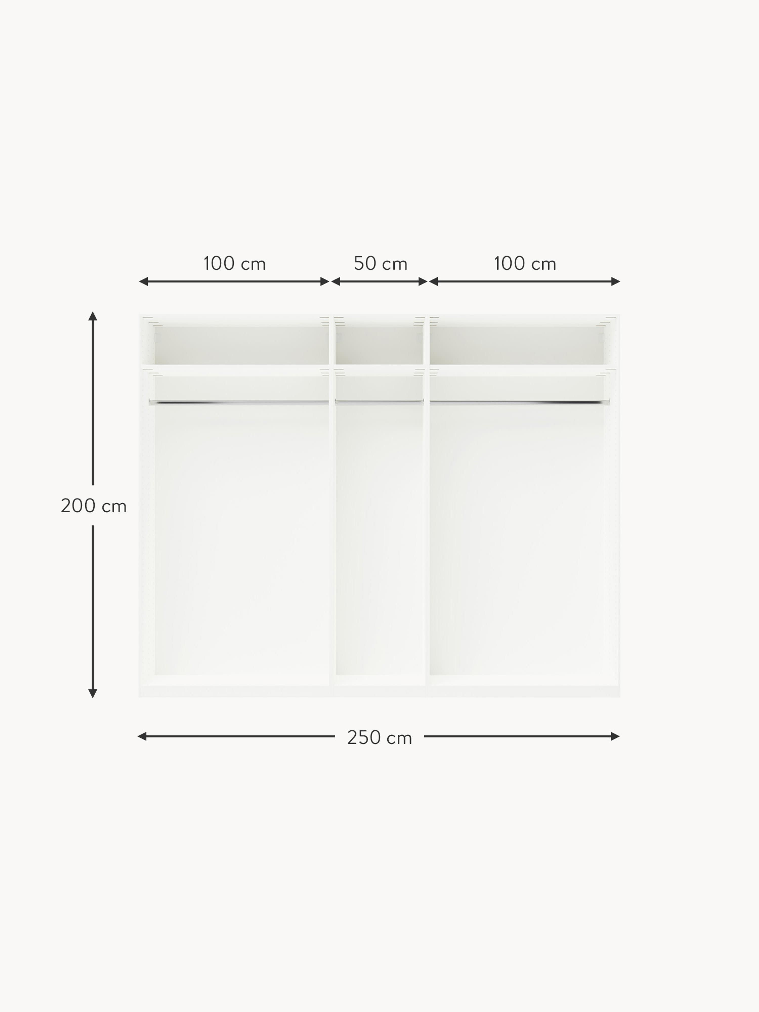 Charlotte Modular Hinged Door Wardrobe, 300 cm Wide, in various sizes