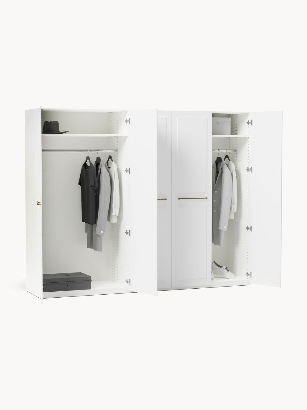 Charlotte Modular Hinged Door Wardrobe, 300 cm Wide, in various sizes