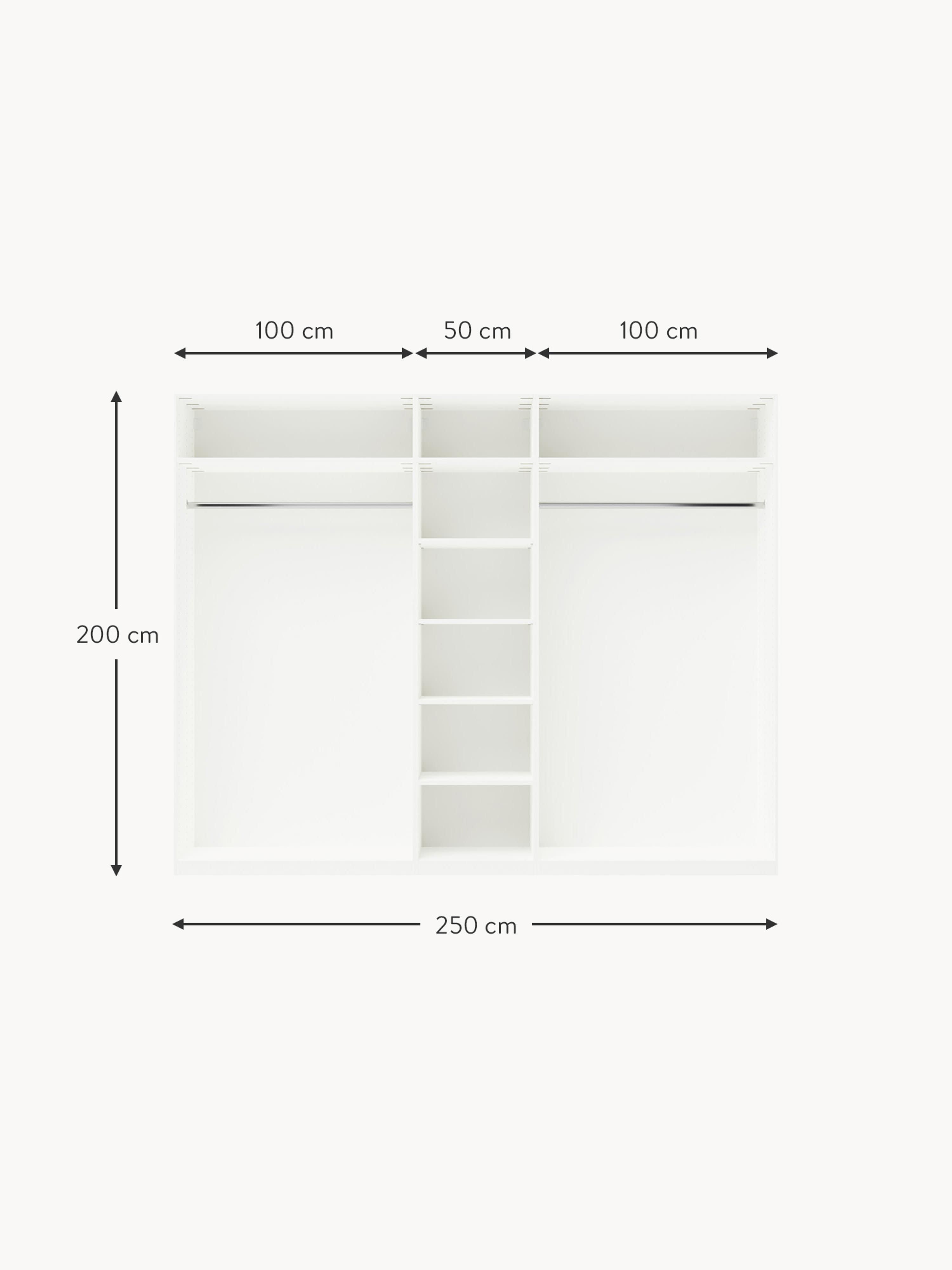 Charlotte Modular Hinged Door Wardrobe, 300 cm Wide, in various sizes