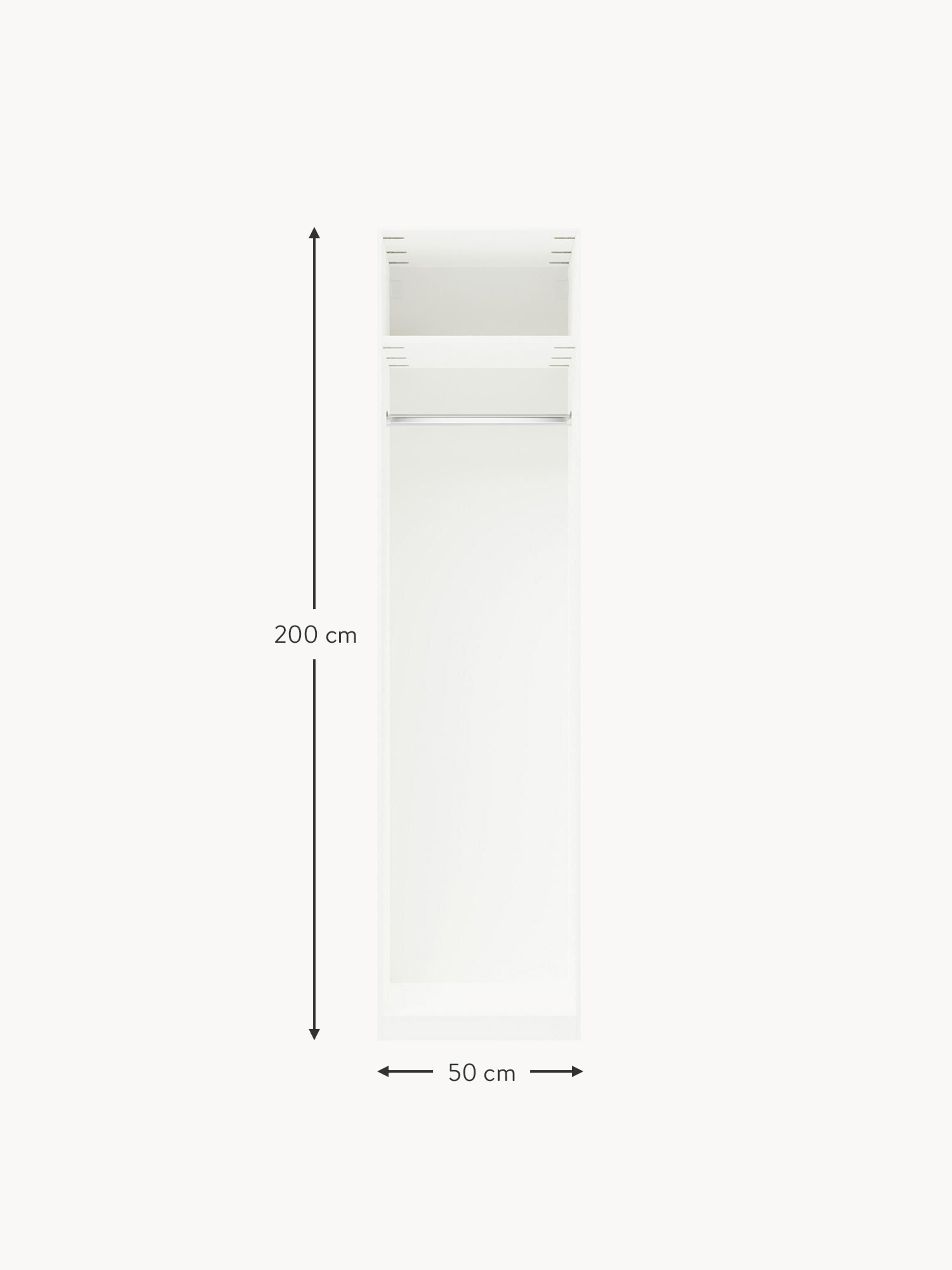 Leon Modular Hinged Door Wardrobe, 50 cm Wide, in various sizes