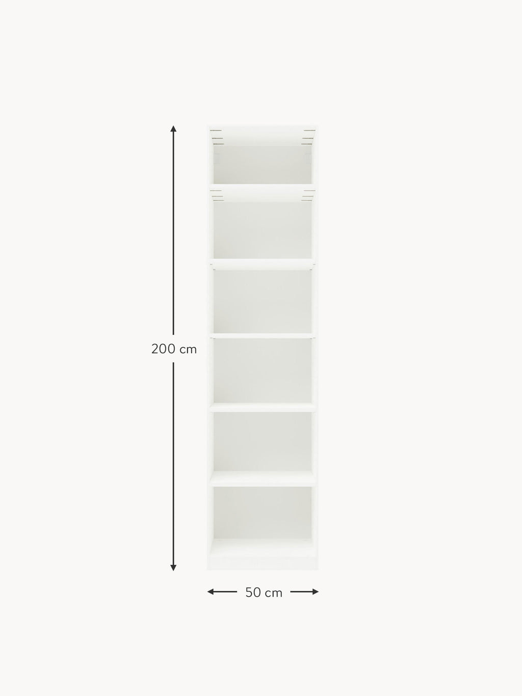 Leon Modular Hinged Door Wardrobe, 50 cm Wide, in various sizes