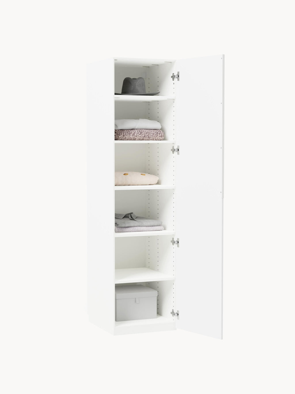 Leon Modular Hinged Door Wardrobe, 50 cm Wide, in various sizes