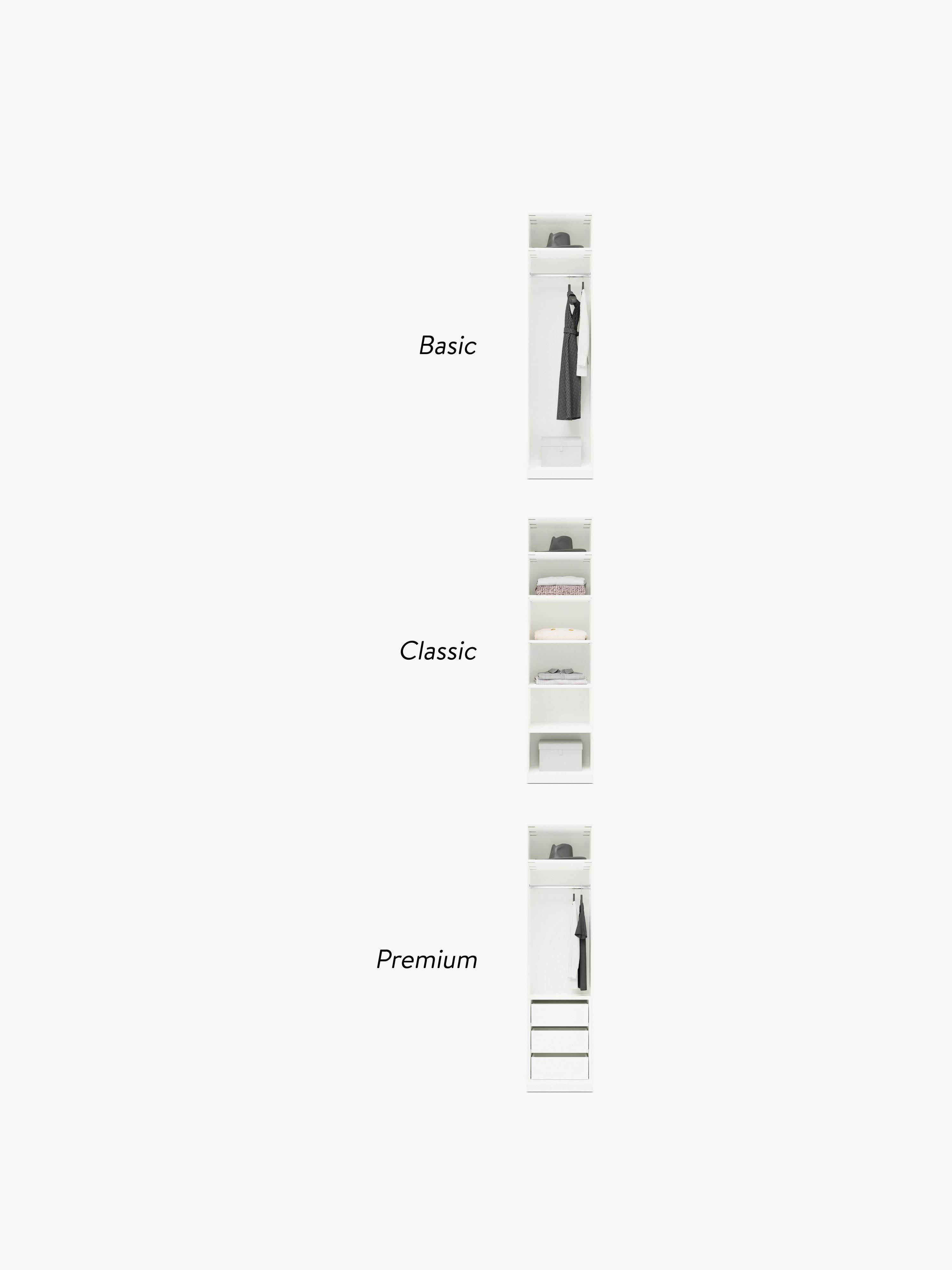 Leon Modular Hinged Door Wardrobe, 50 cm Wide, in various sizes