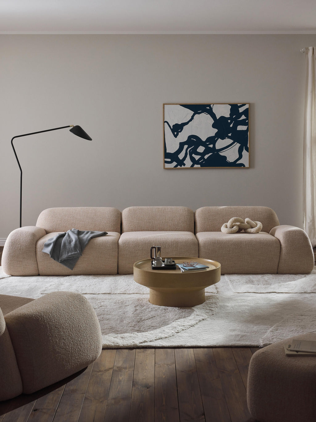 Wolke Modular Bouclé Sofa (4-seater)