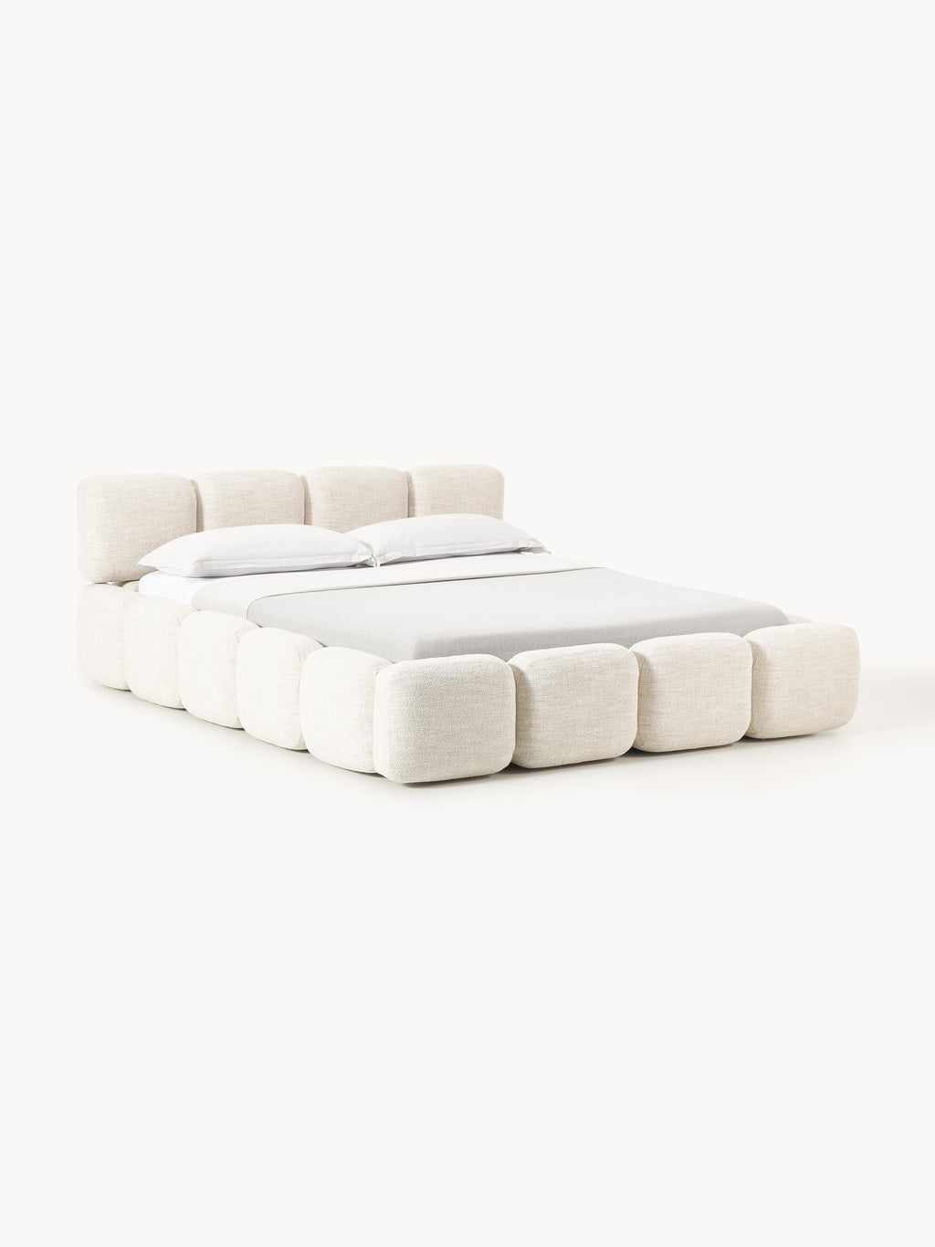 Gallery image 1 - Upholstered Bouclé Bed Tayla with Storage Space