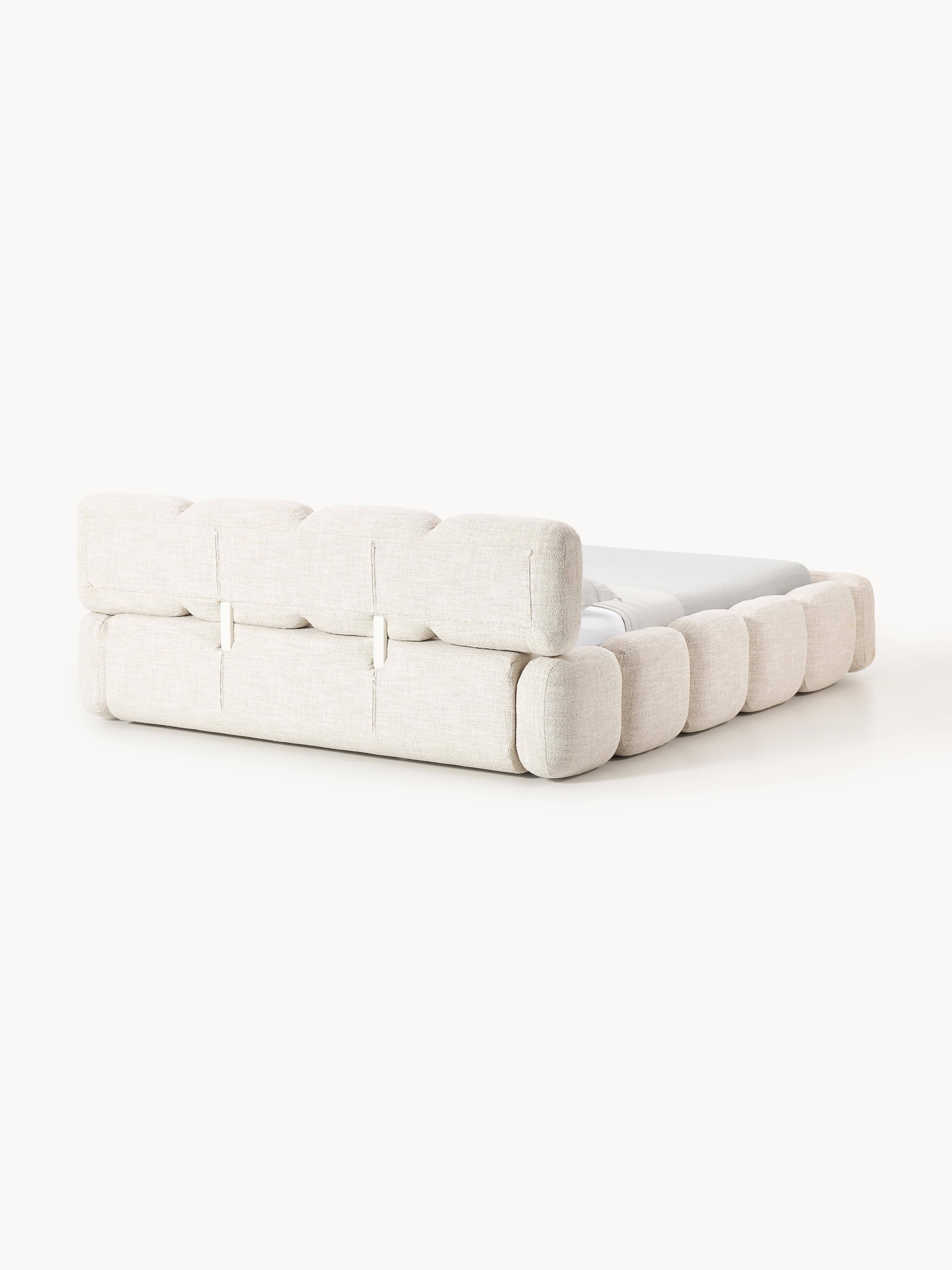 Tayla Upholstered Bouclé Bed with Storage Space