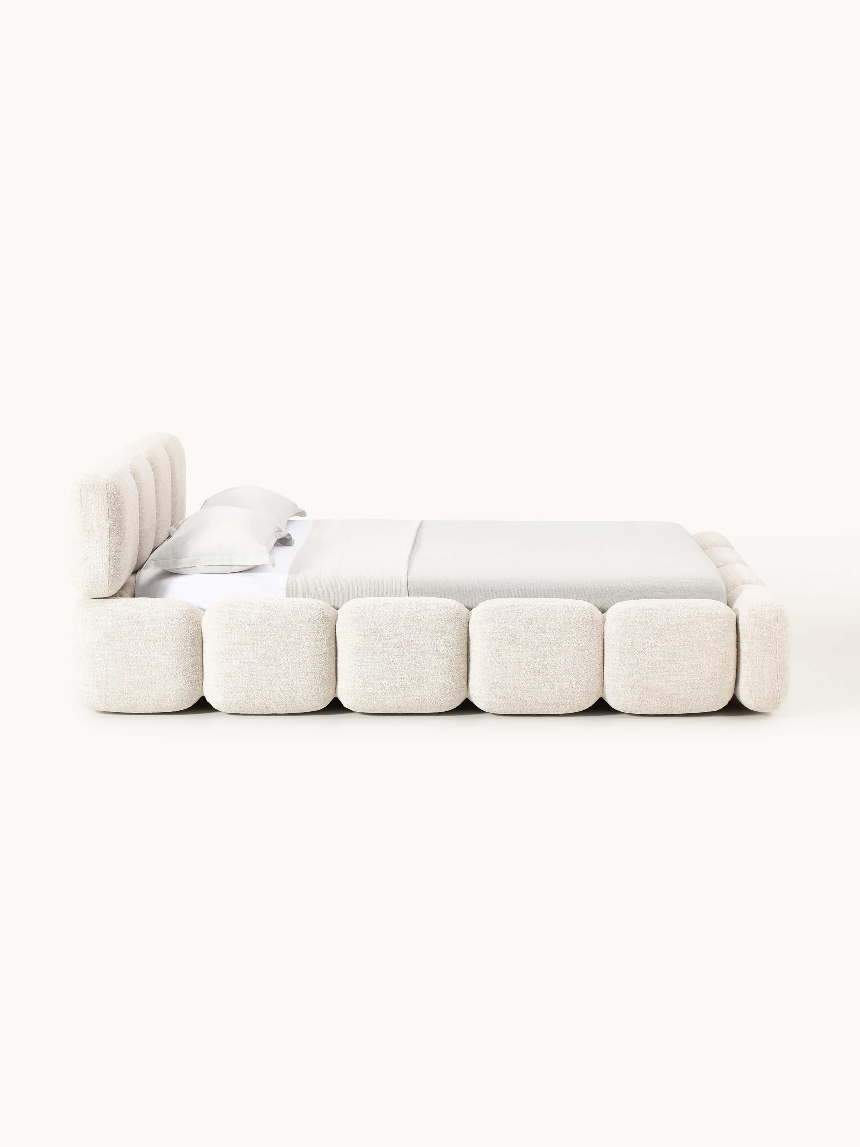 Tayla Upholstered Bouclé Bed with Storage Space