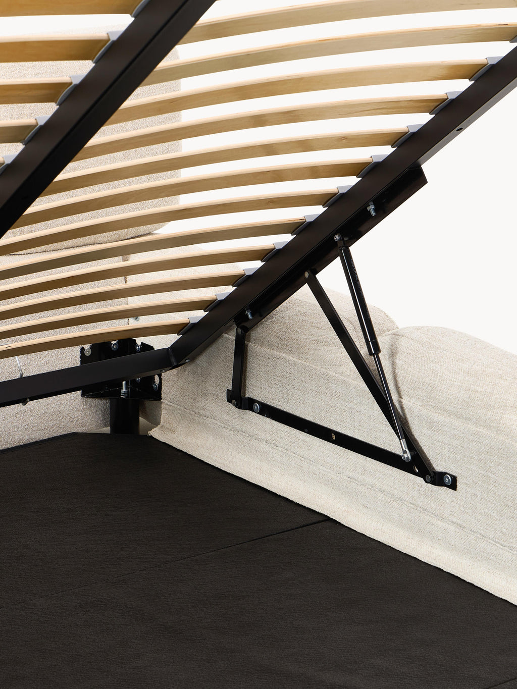 Tayla Upholstered Bouclé Bed with Storage Space