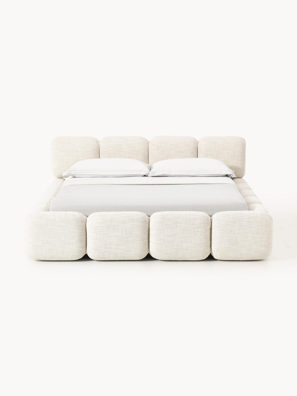Tayla Upholstered Bouclé Bed with Storage Space