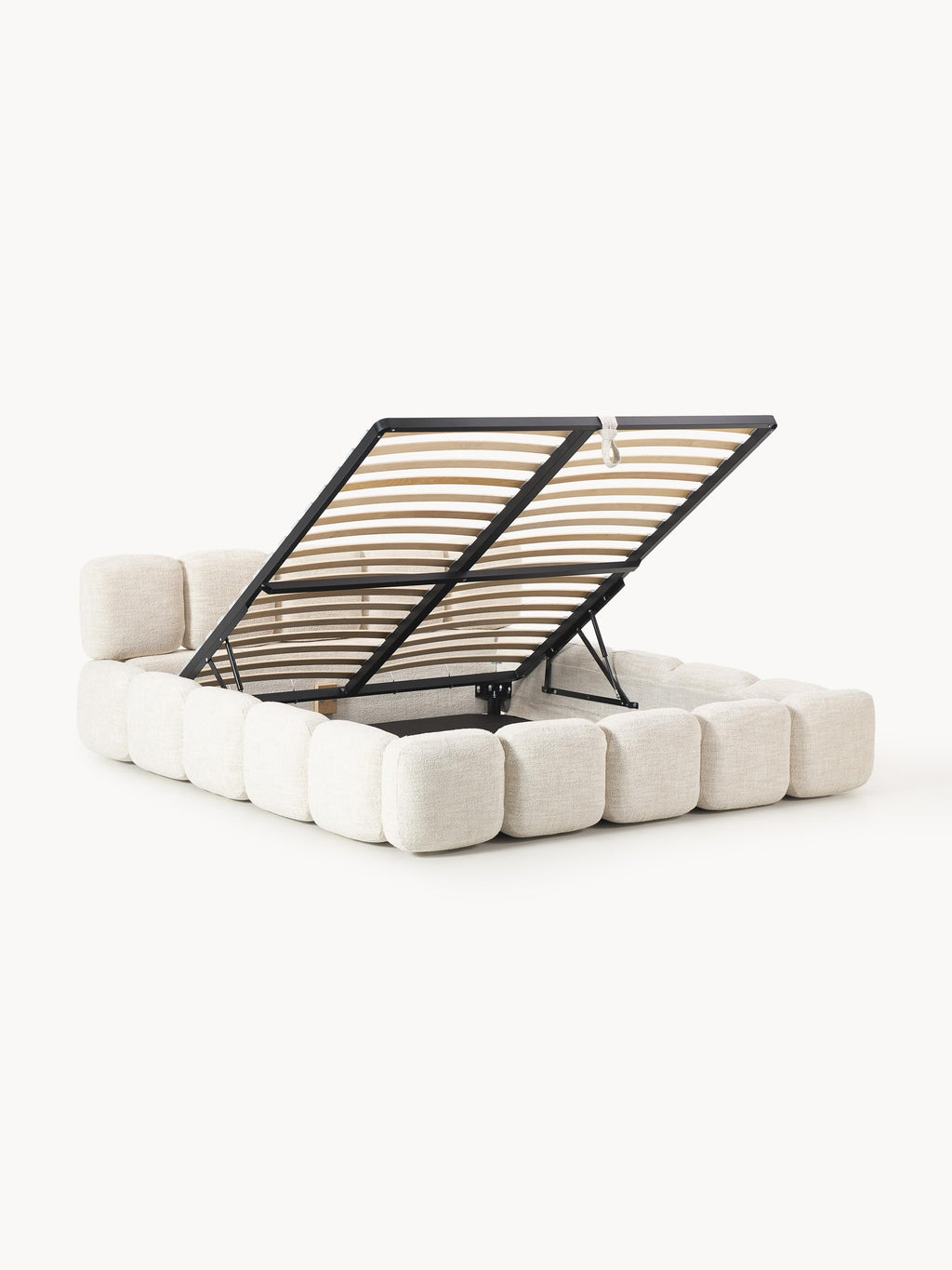 Tayla Upholstered Bouclé Bed with Storage Space