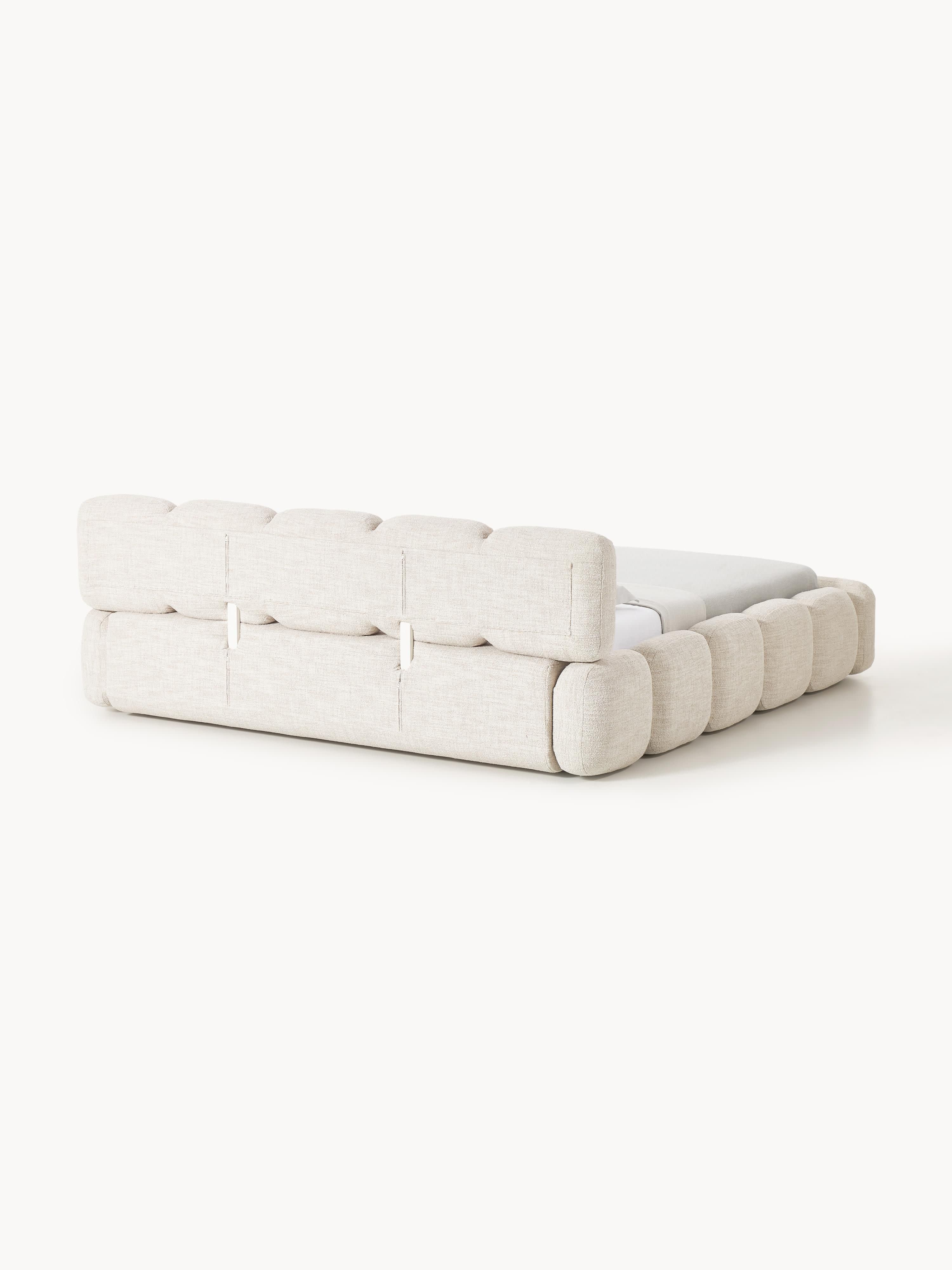 Tayla Upholstered Bouclé Bed with Storage Space