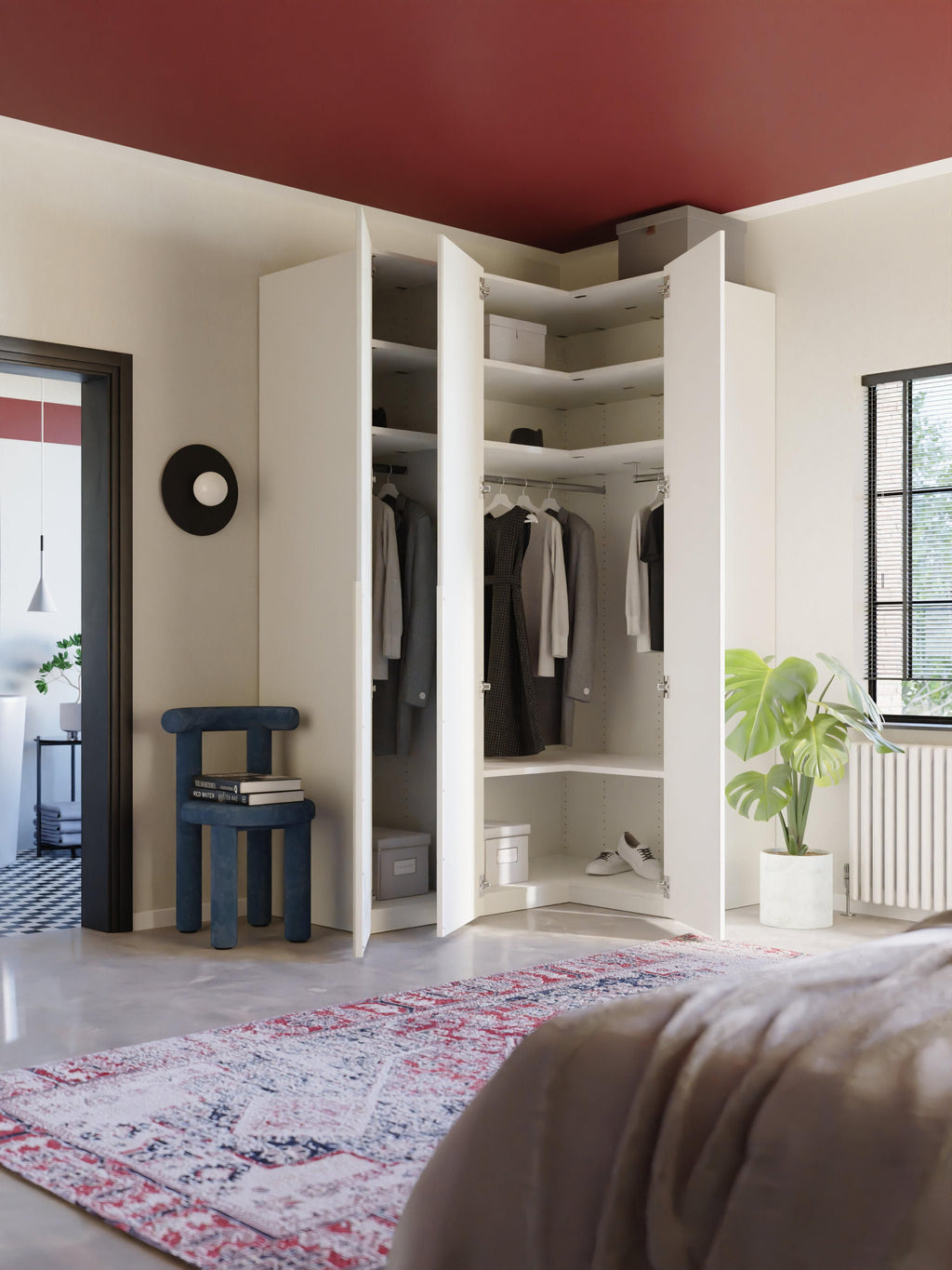 Leon Modular Corner Wardrobe, 215 cm Wide, in various sizes