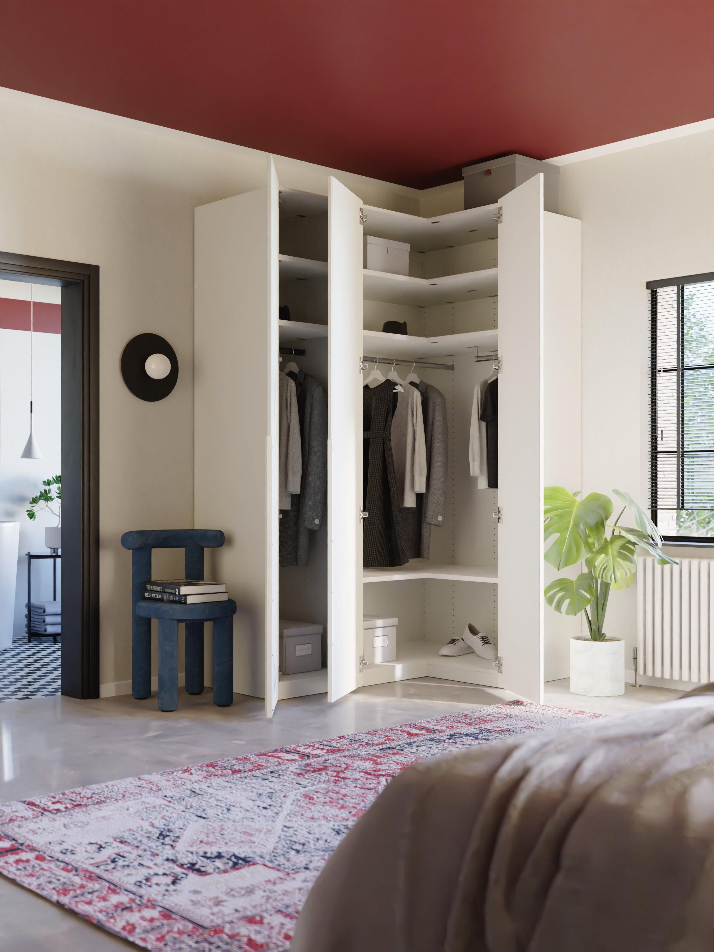 Leon Modular Corner Wardrobe, 215 cm Wide, in various sizes