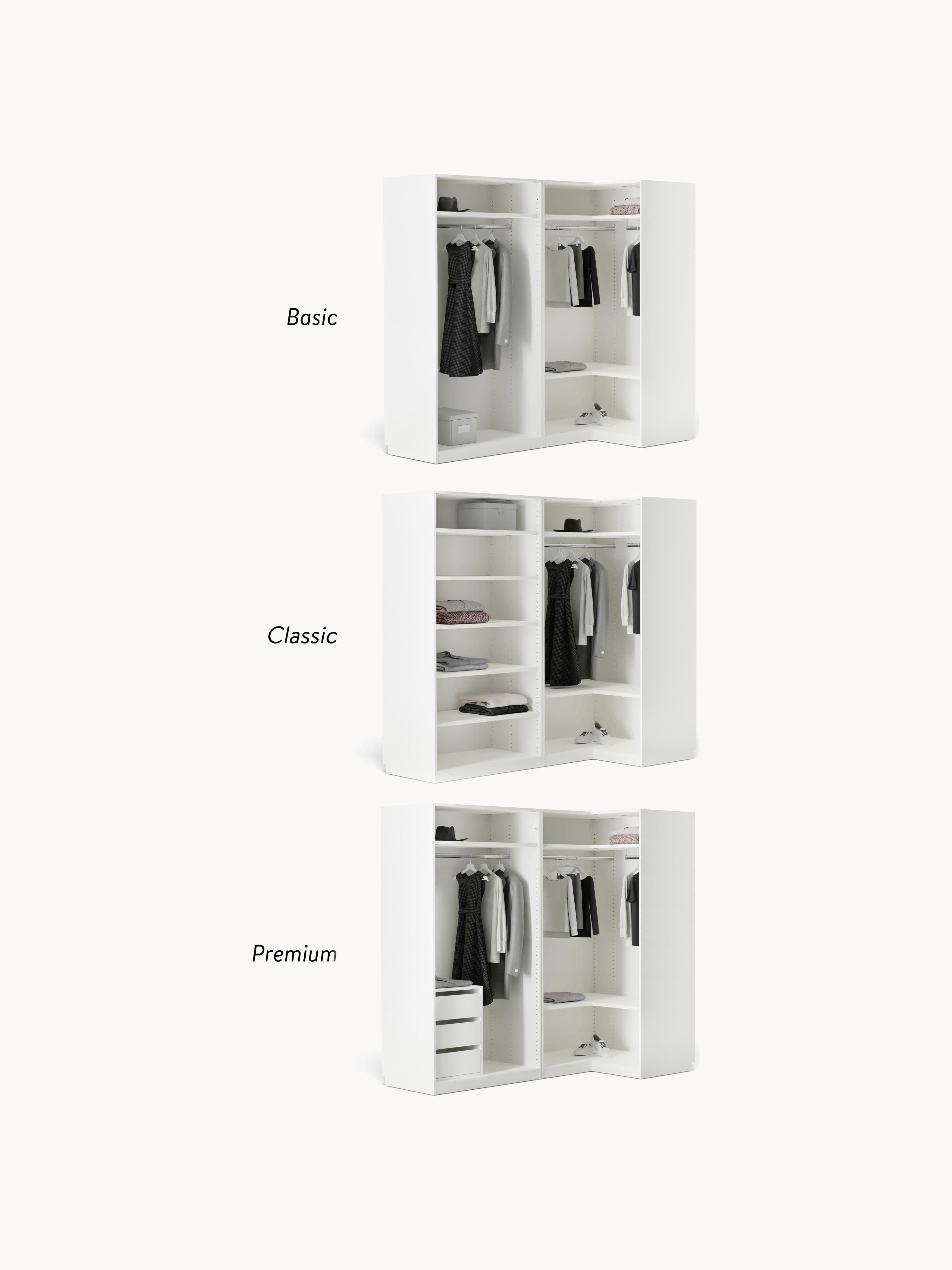Leon Modular Corner Wardrobe, 215 cm Wide, in various sizes