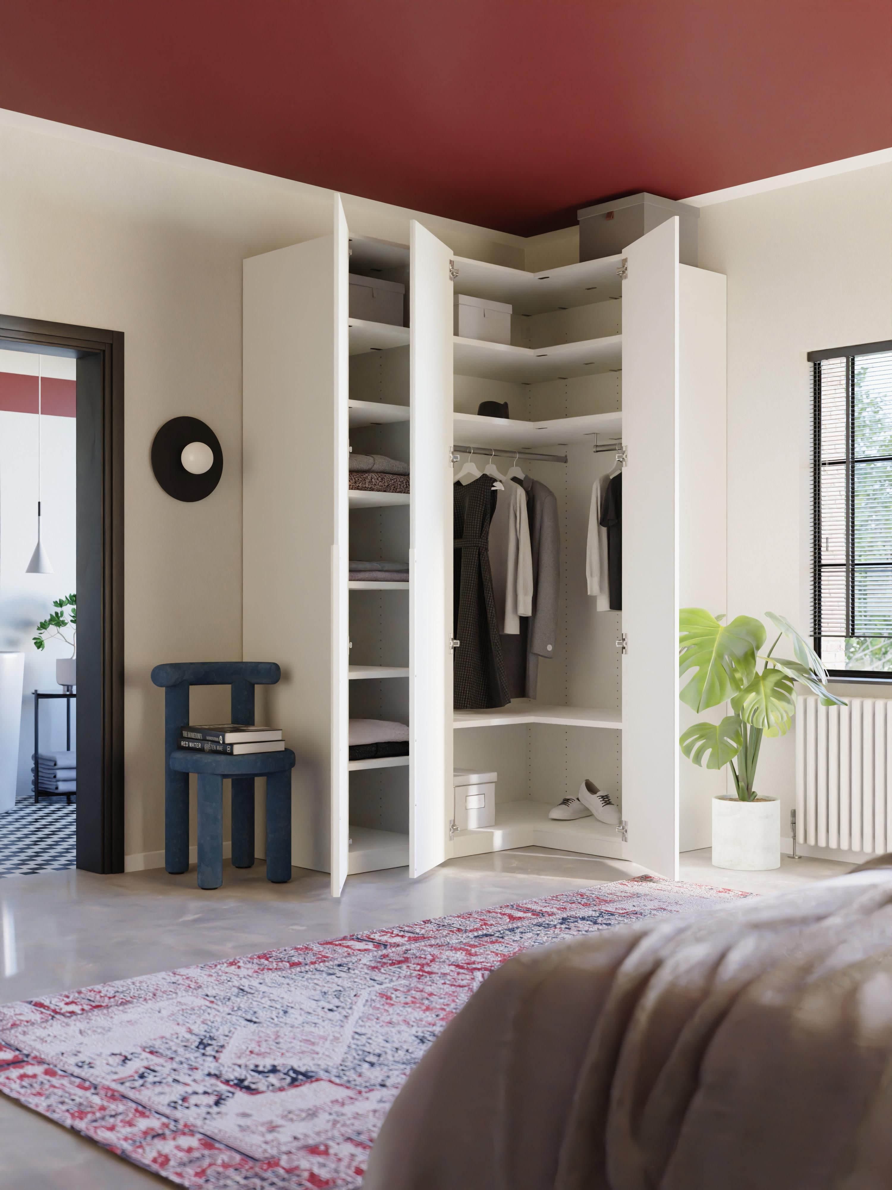 Leon Modular Corner Wardrobe, 215 cm Wide, in various sizes