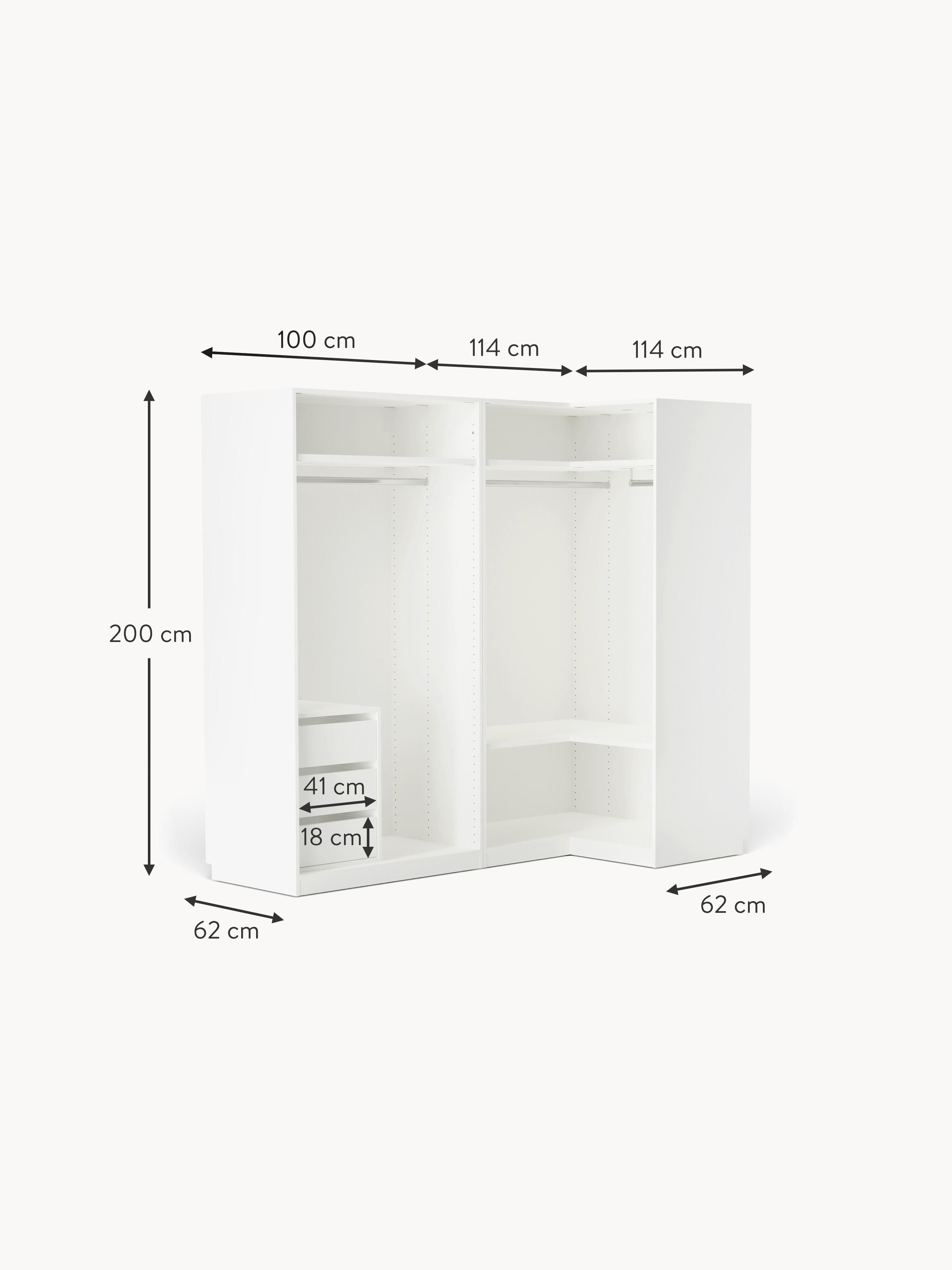 Leon Modular Corner Wardrobe, 215 cm Wide, in various sizes