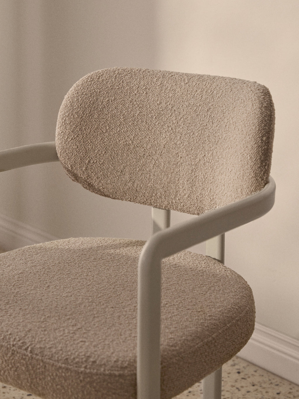 Adrien Upholstered Bouclé Dining Chair with Armrests