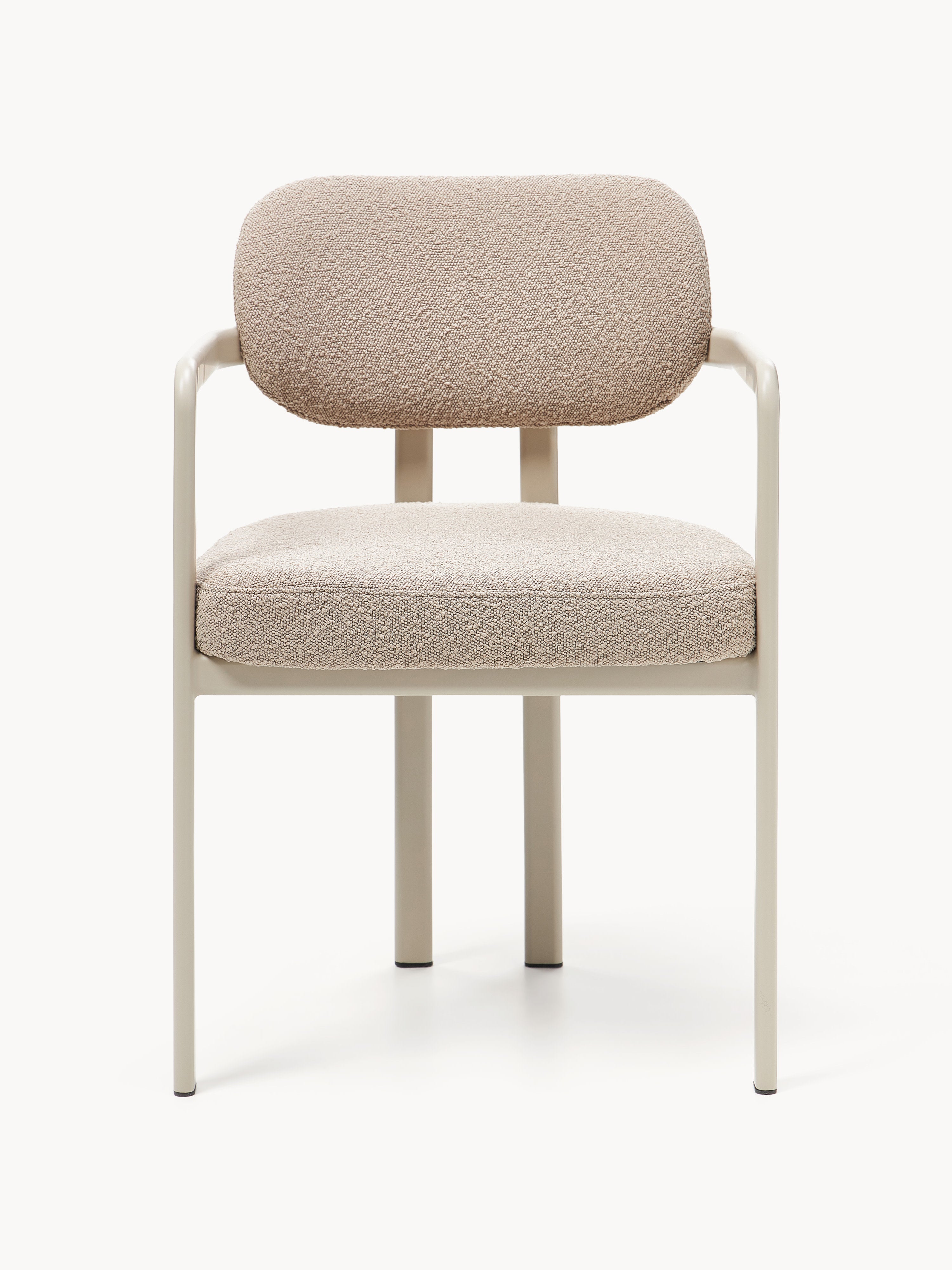 Adrien Upholstered Bouclé Dining Chair with Armrests