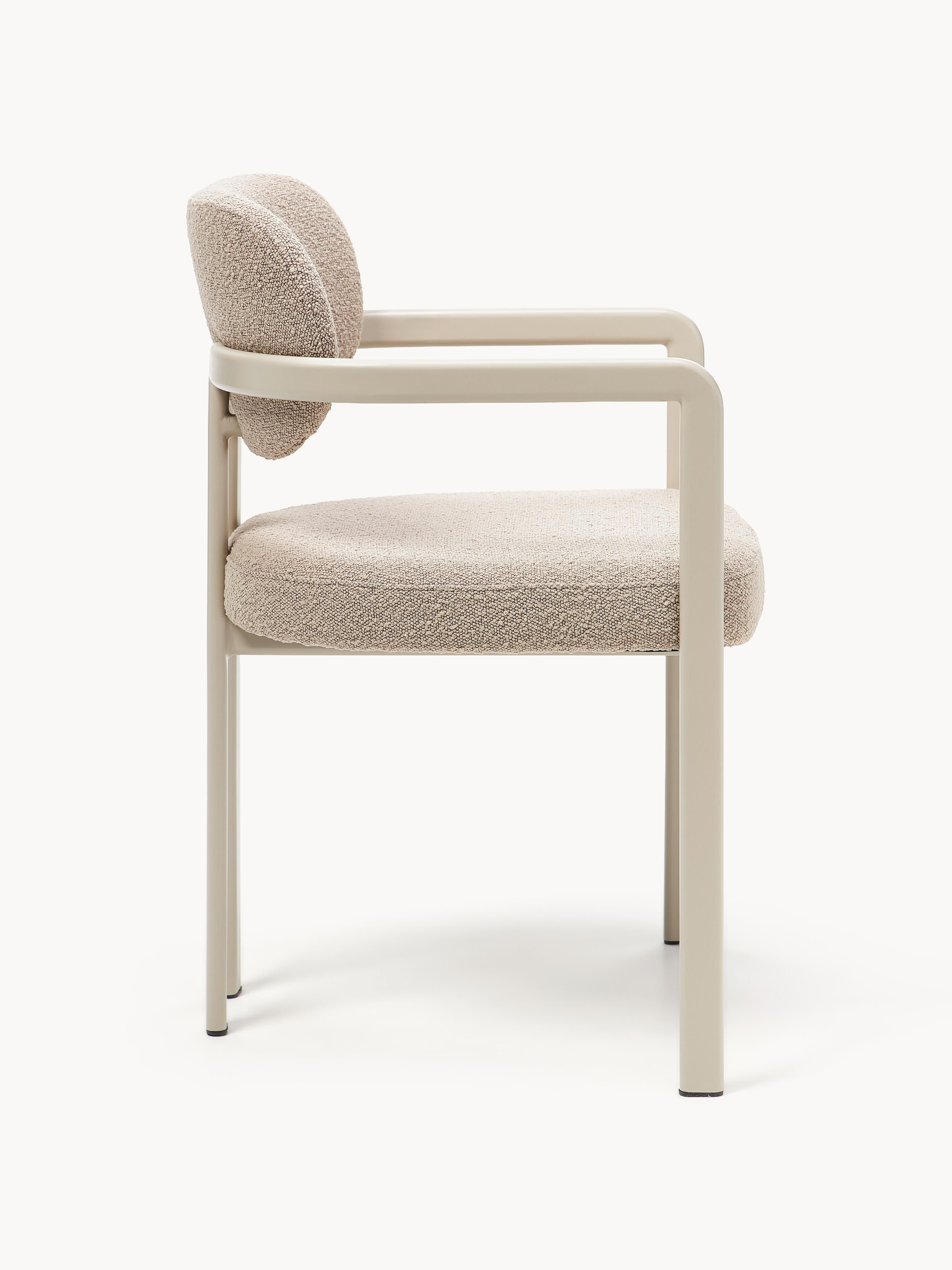 Adrien Upholstered Bouclé Dining Chair with Armrests