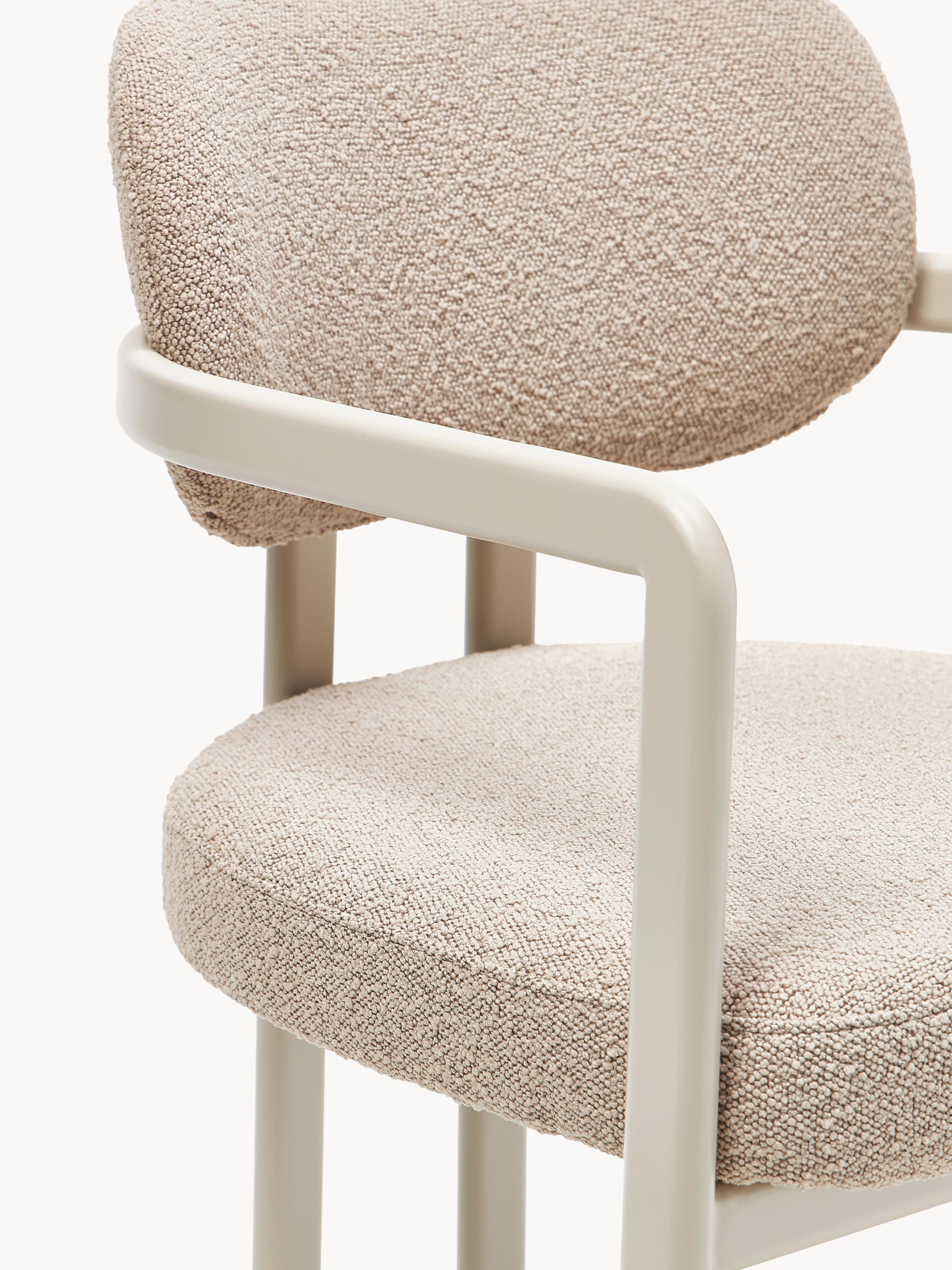 Adrien Upholstered Bouclé Dining Chair with Armrests