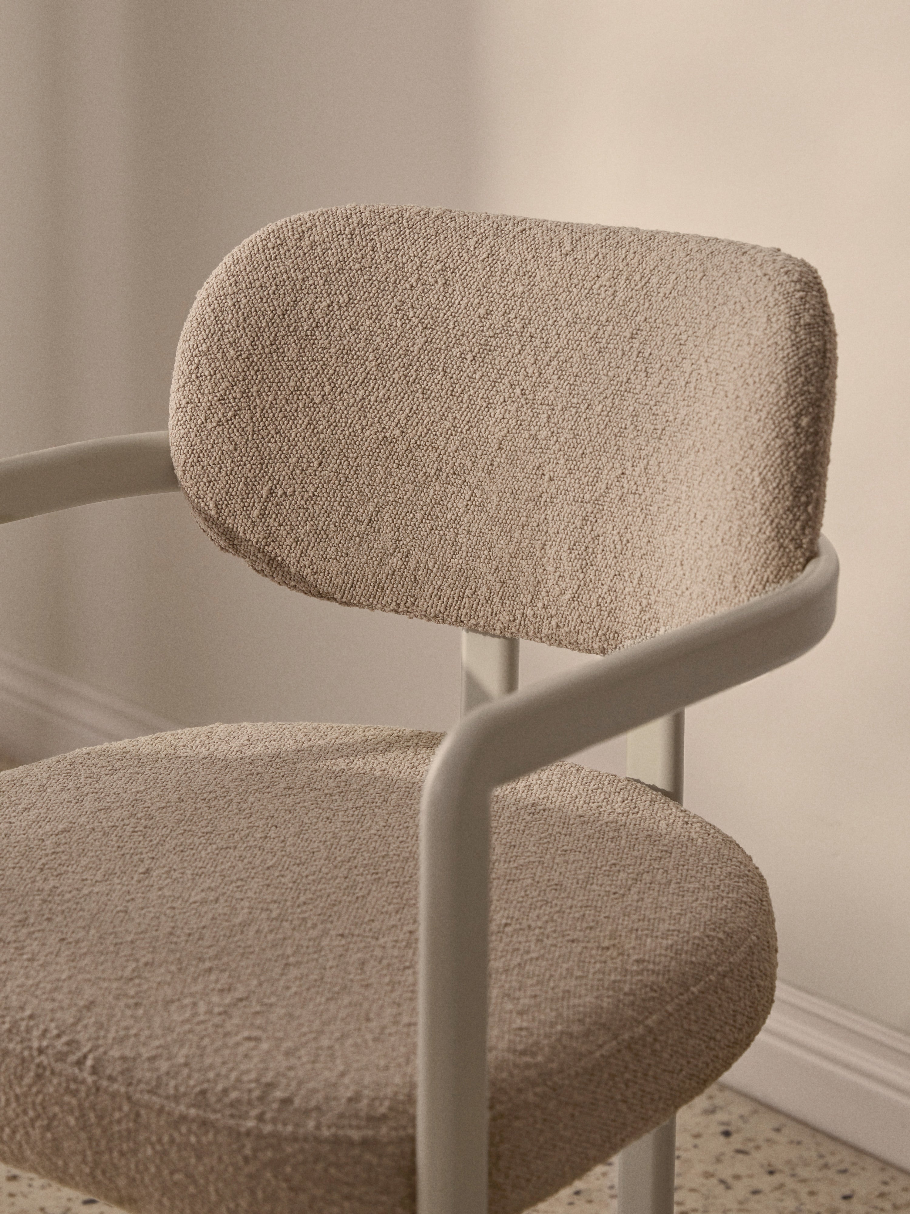 Adrien Upholstered Bouclé Dining Chair with Armrests