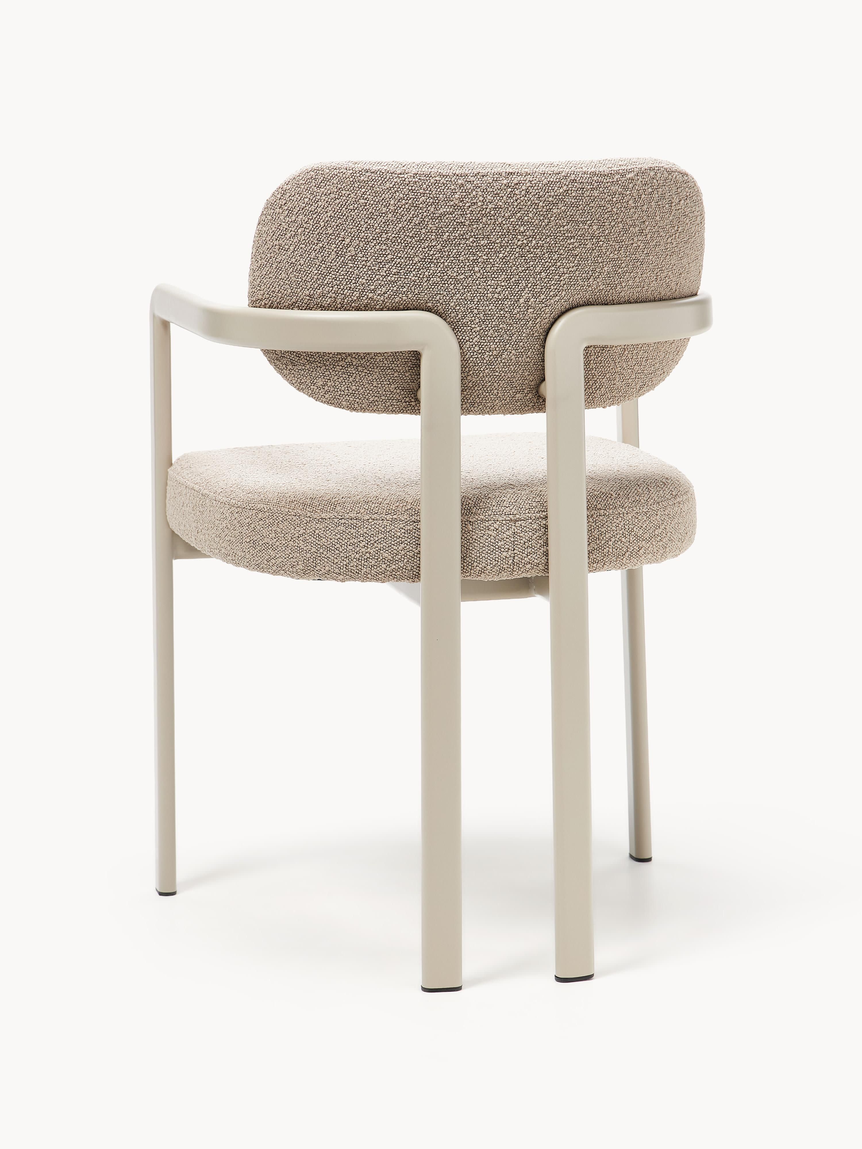 Adrien Upholstered Bouclé Dining Chair with Armrests