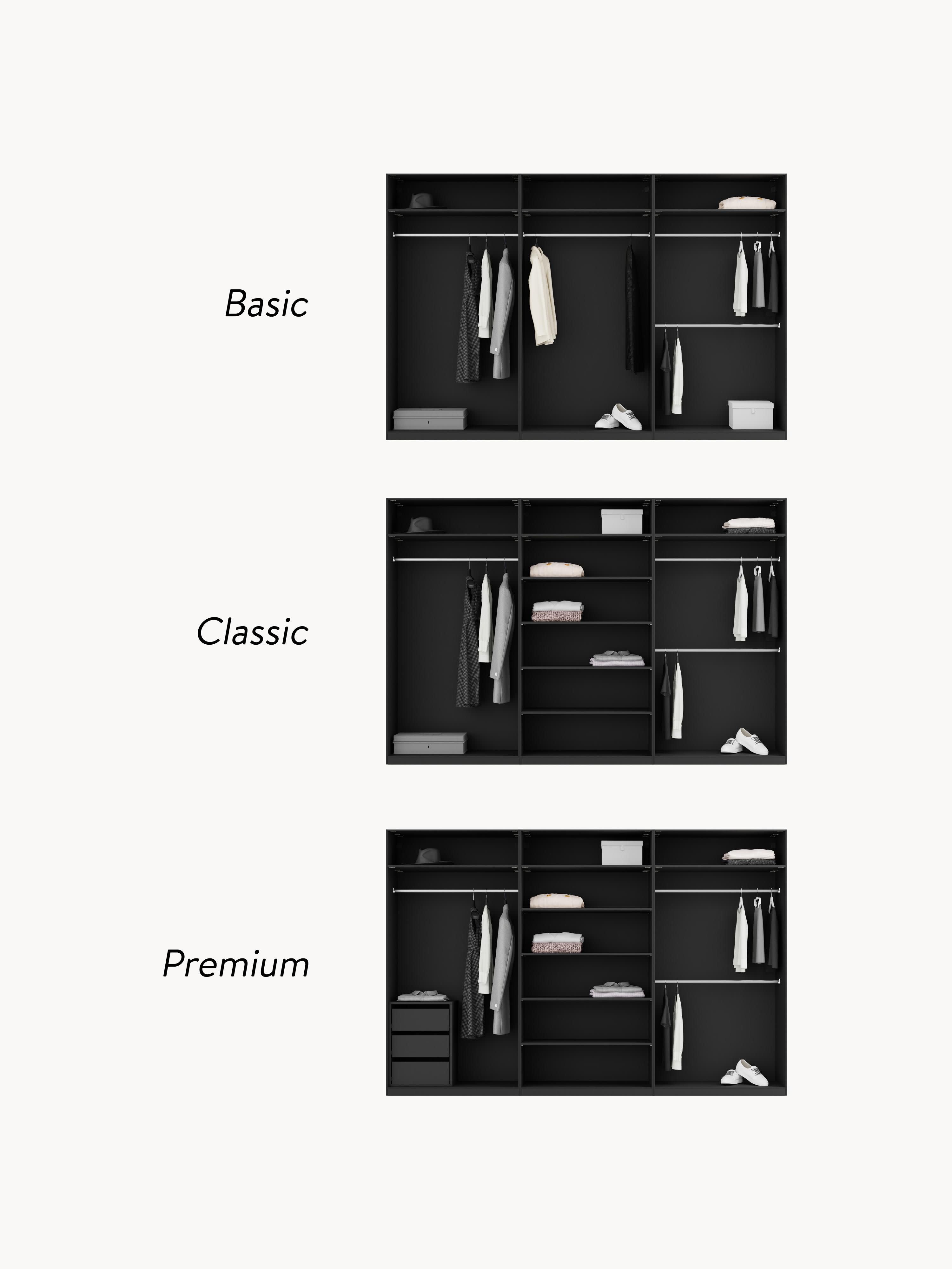 Simone Modular Revolving Door Wardrobe, 300 cm Wide, in various sizes