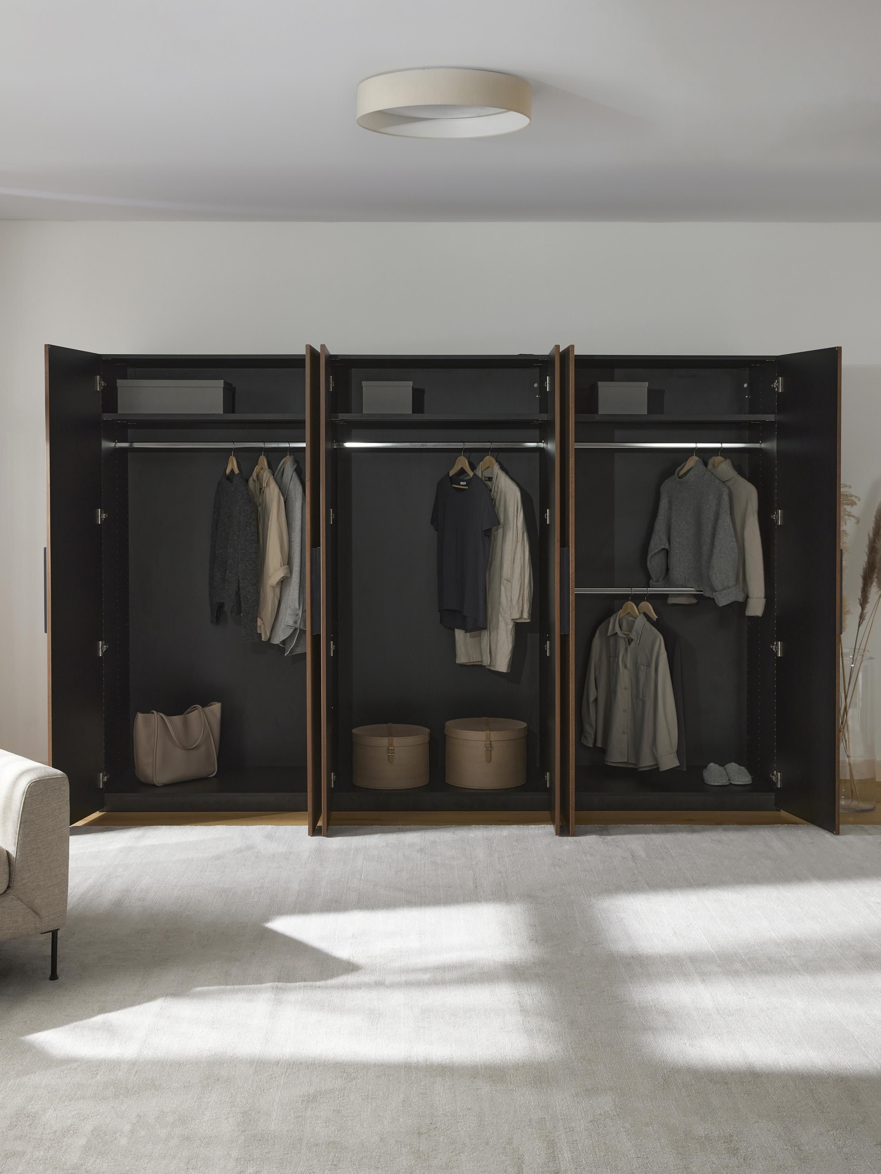 Simone Modular Revolving Door Wardrobe, 300 cm Wide, in various sizes