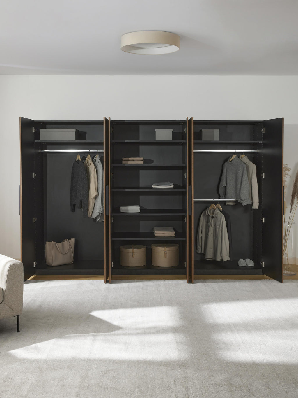 Simone Modular Revolving Door Wardrobe, 300 cm Wide, in various sizes