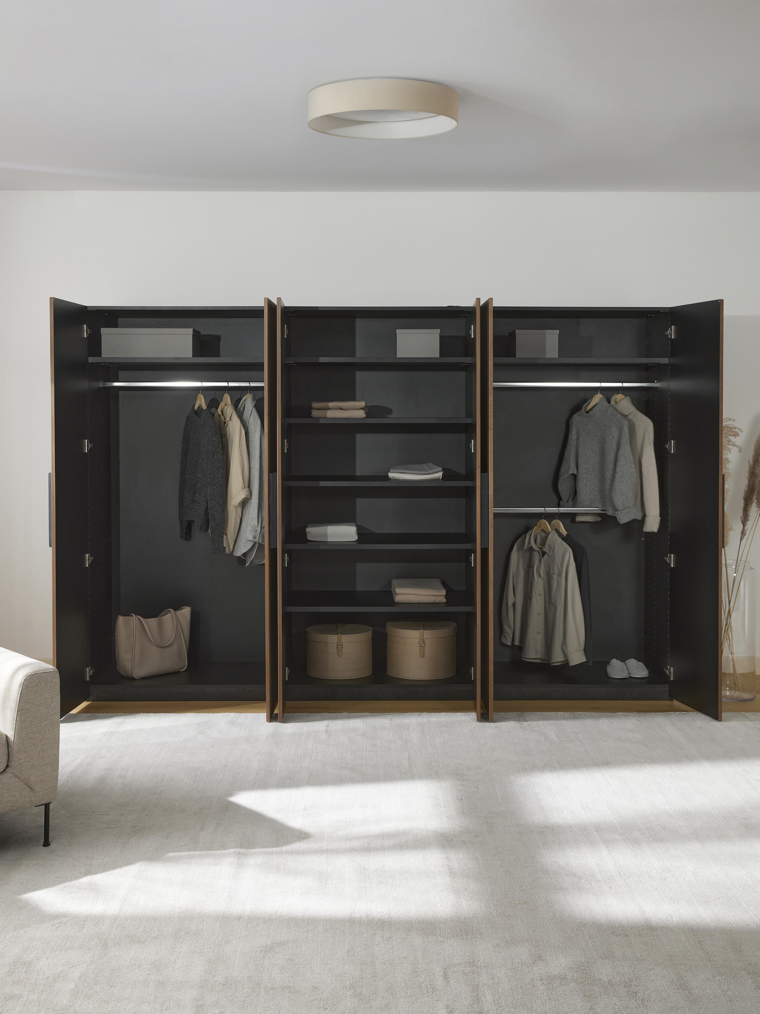 Simone Modular Revolving Door Wardrobe, 300 cm Wide, in various sizes