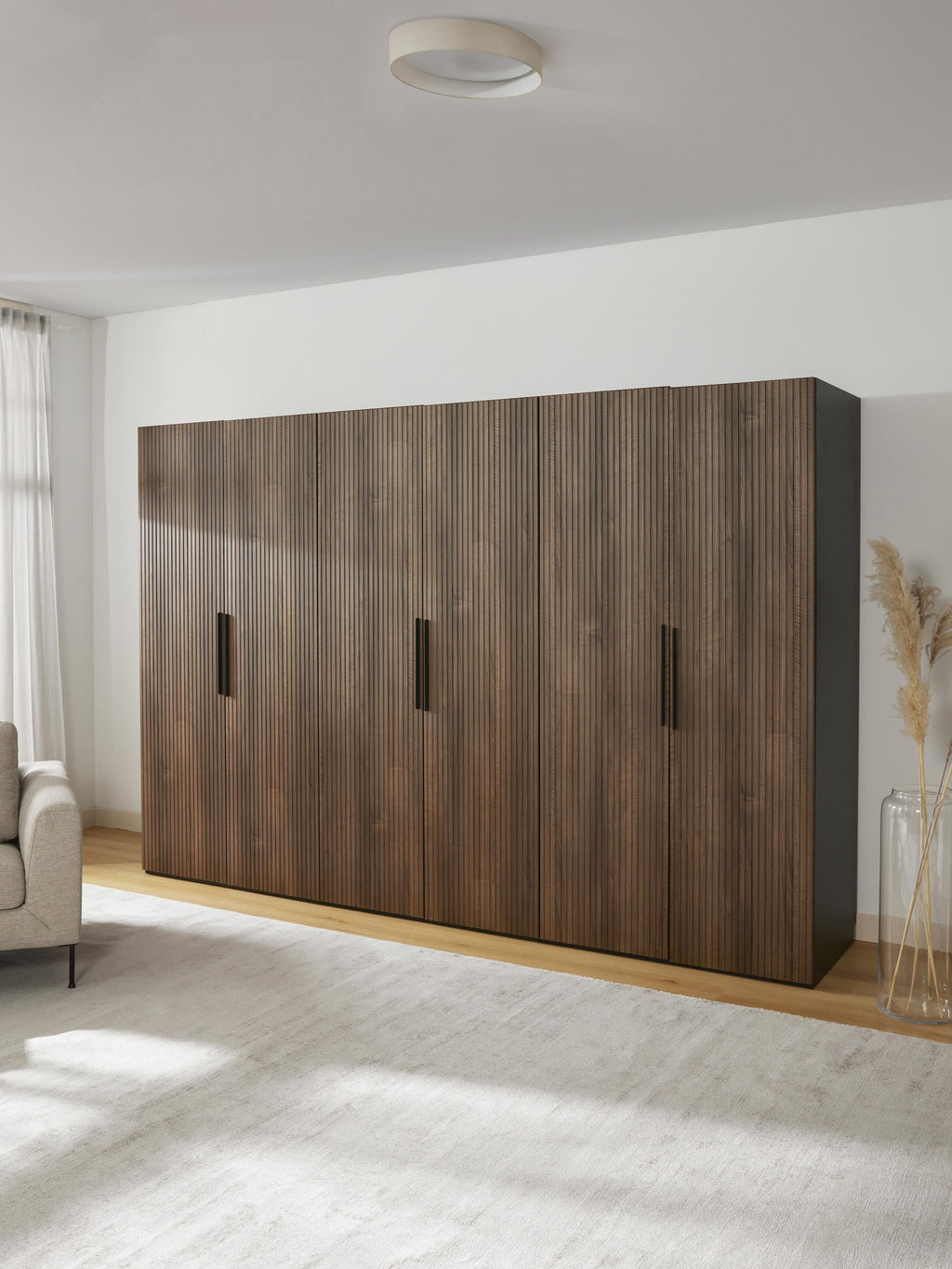 Simone Modular Revolving Door Wardrobe, 300 cm Wide, in various sizes