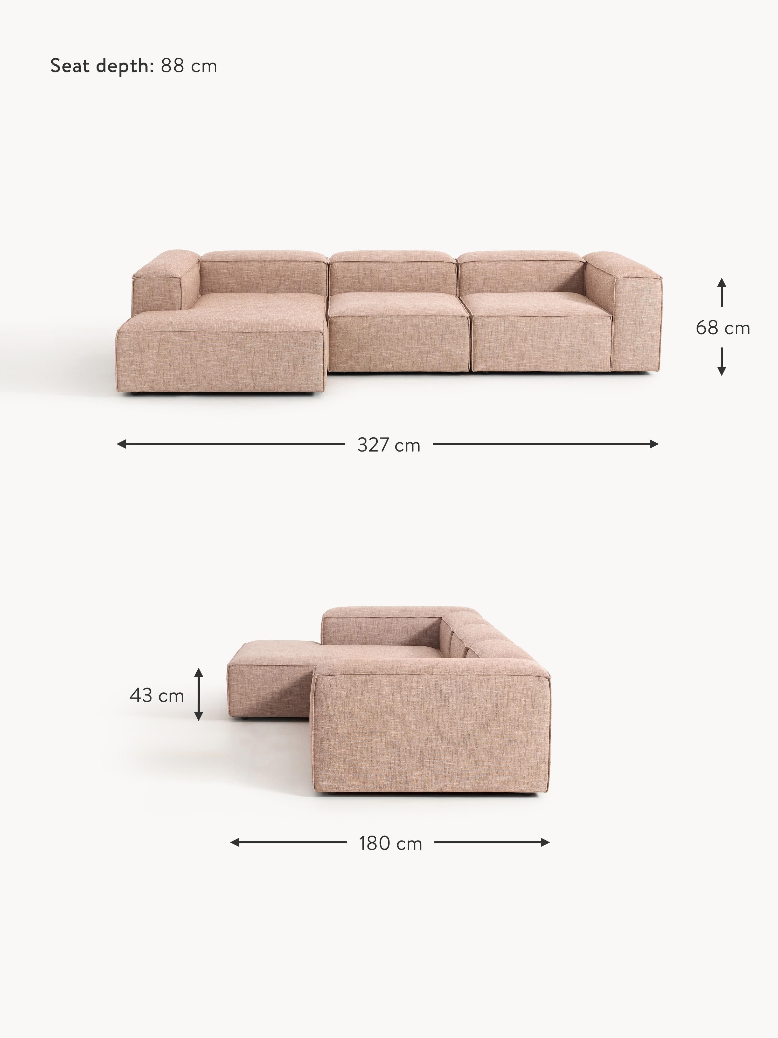 Lennon Linen Blend Modular Corner Sofa (4-seater)