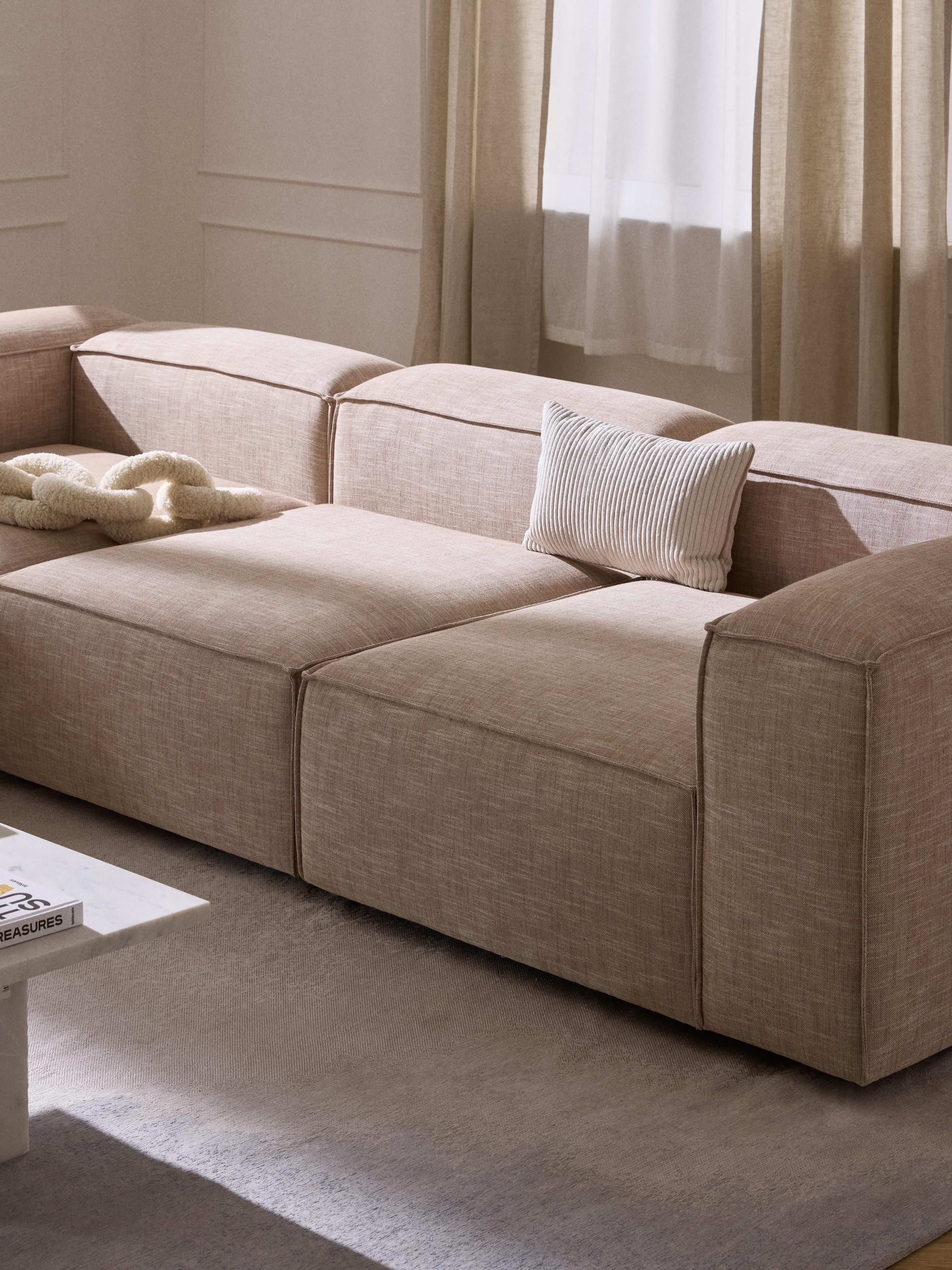 Lennon Linen Blend Modular Corner Sofa (4-seater)