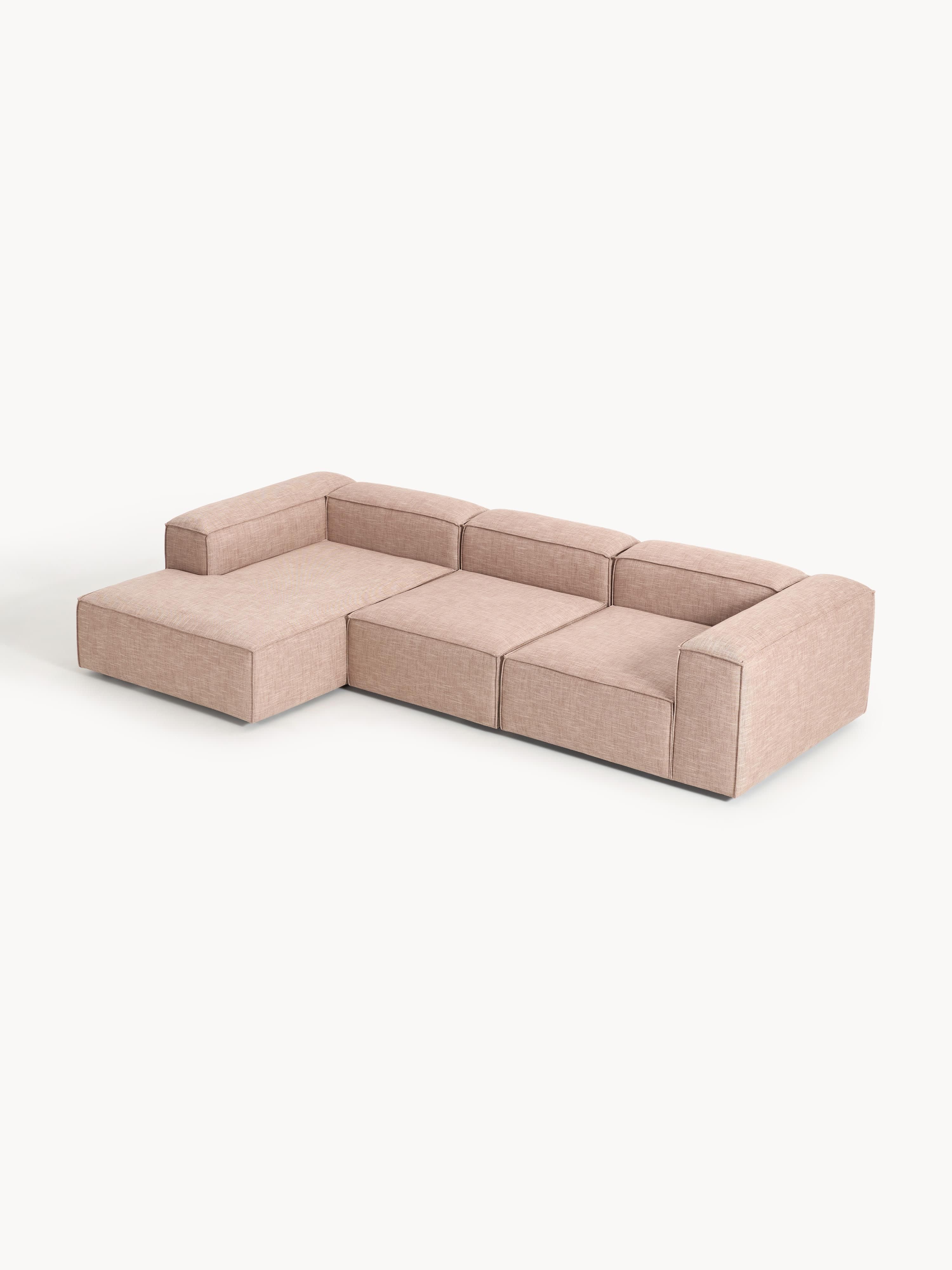 Lennon Linen Blend Modular Corner Sofa (4-seater)