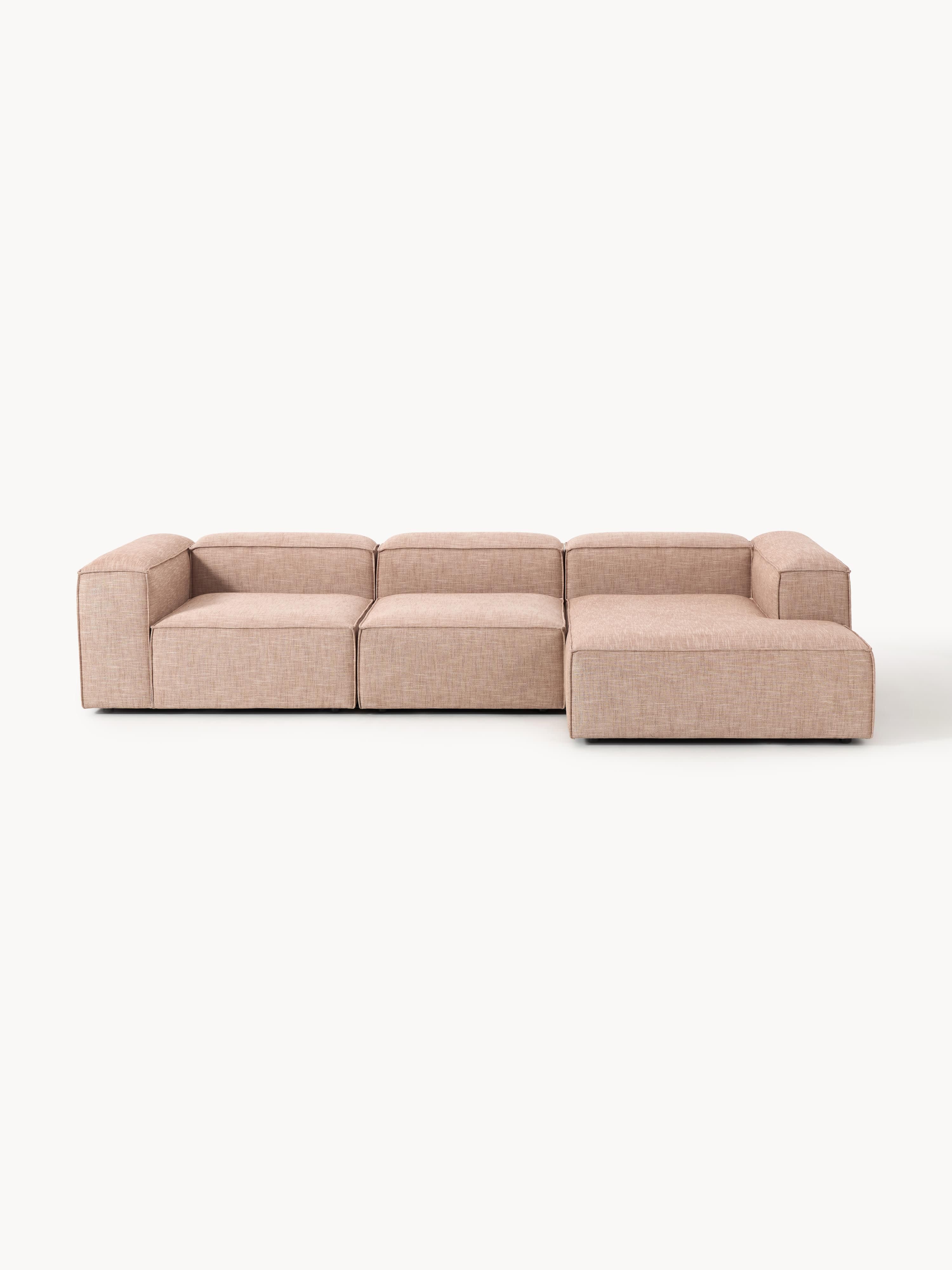 Lennon Linen Blend Modular Corner Sofa (4-seater)