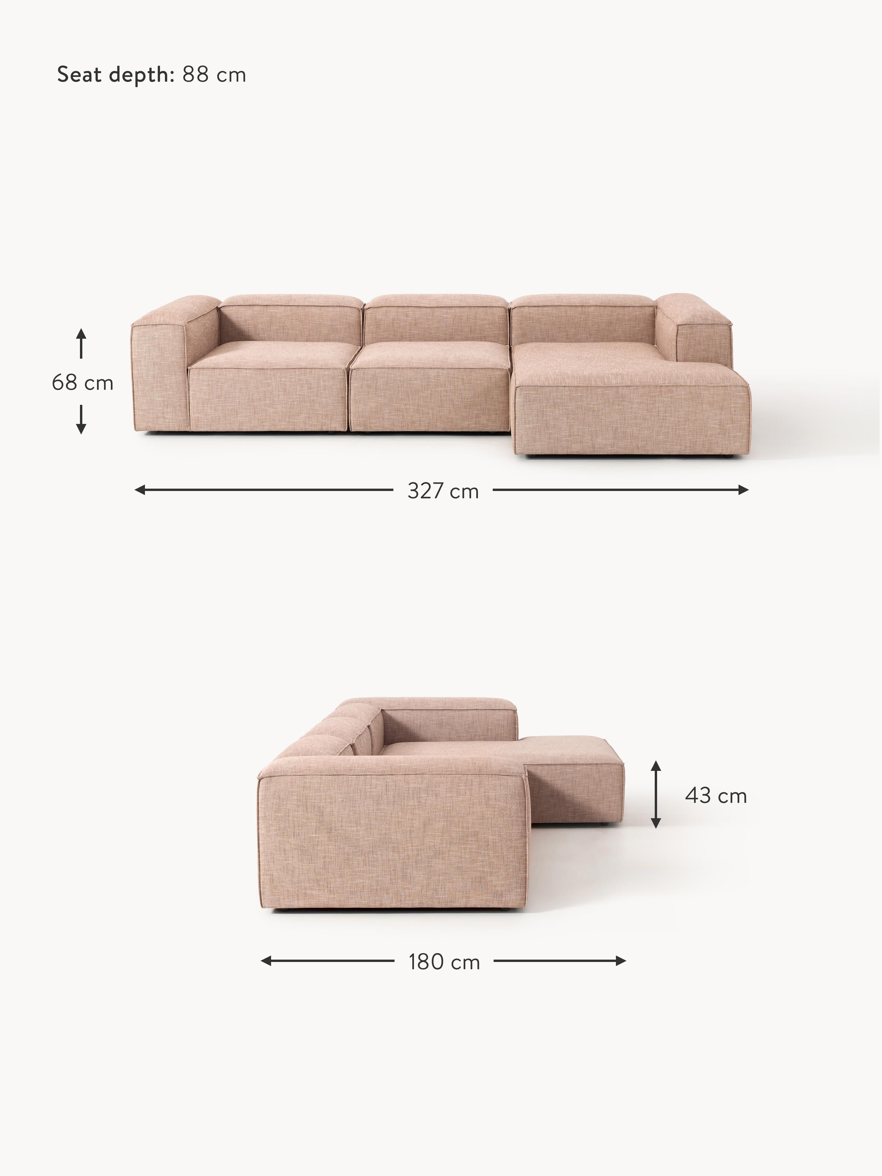 Lennon Linen Blend Modular Corner Sofa (4-seater)