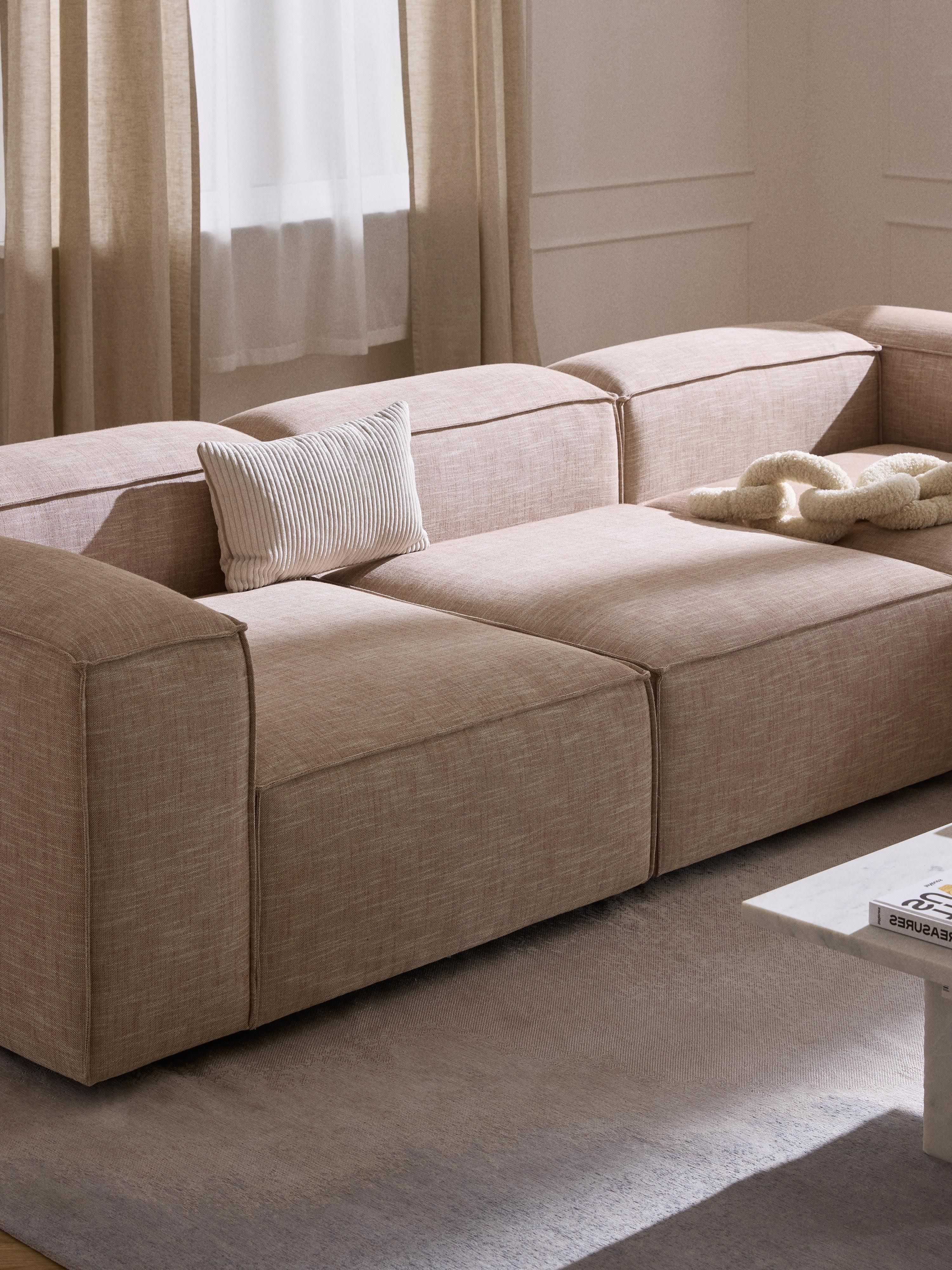Lennon Linen Blend Modular Corner Sofa (4-seater)