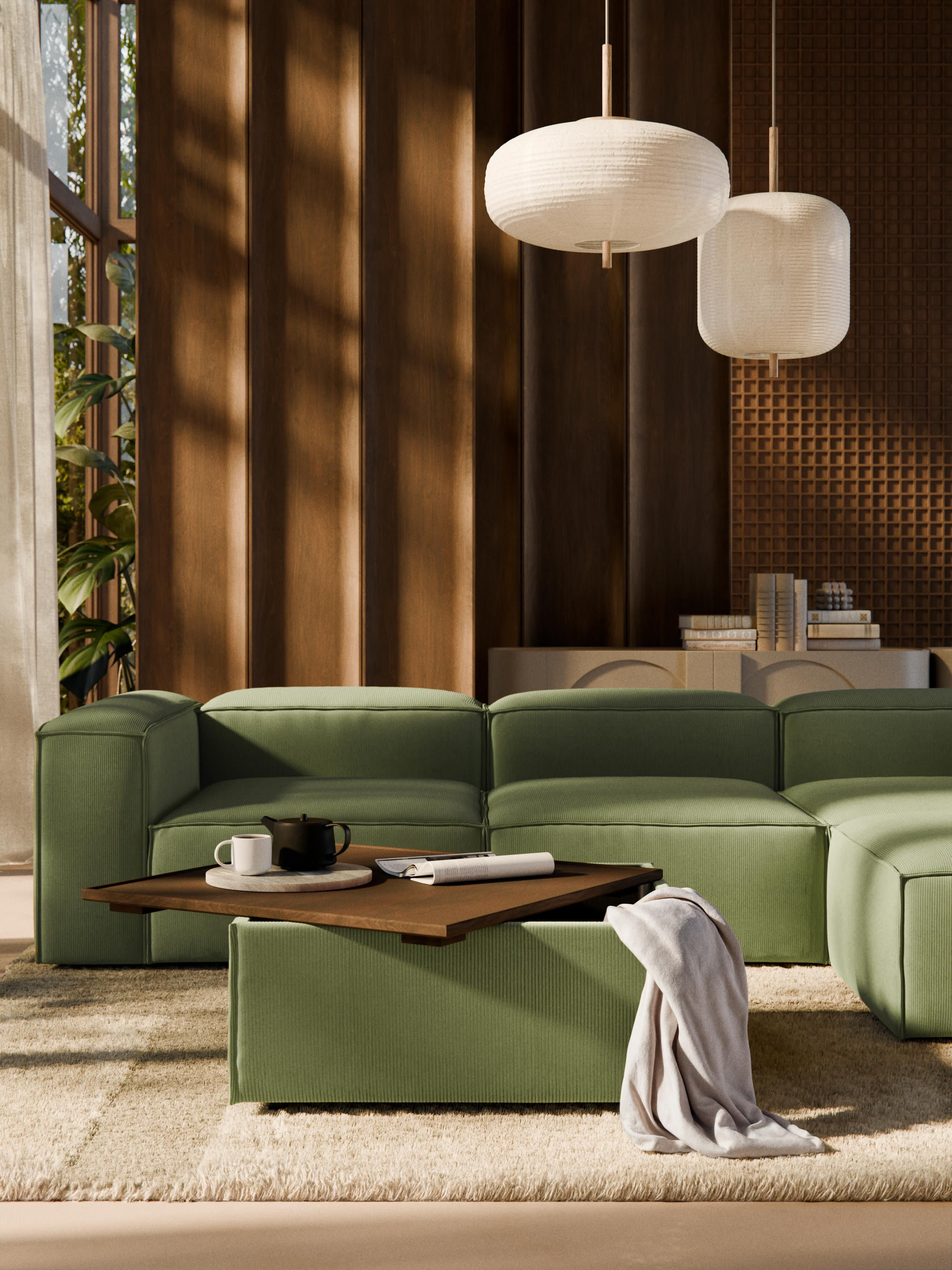 Lennon Corduroy Ottoman with Storage