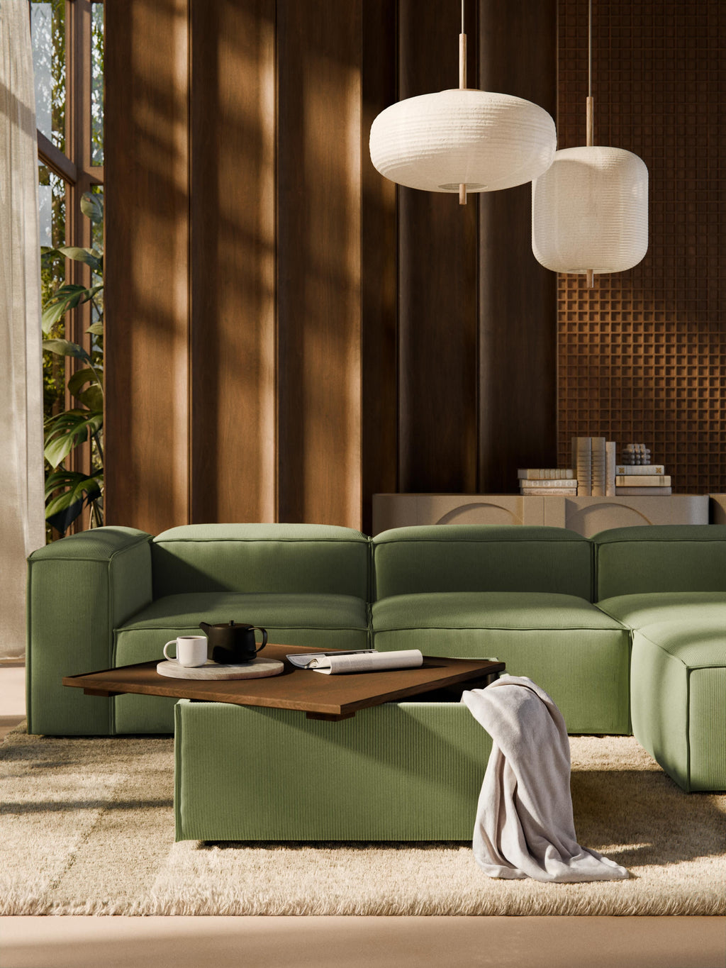 Lennon Corduroy Ottoman with Storage