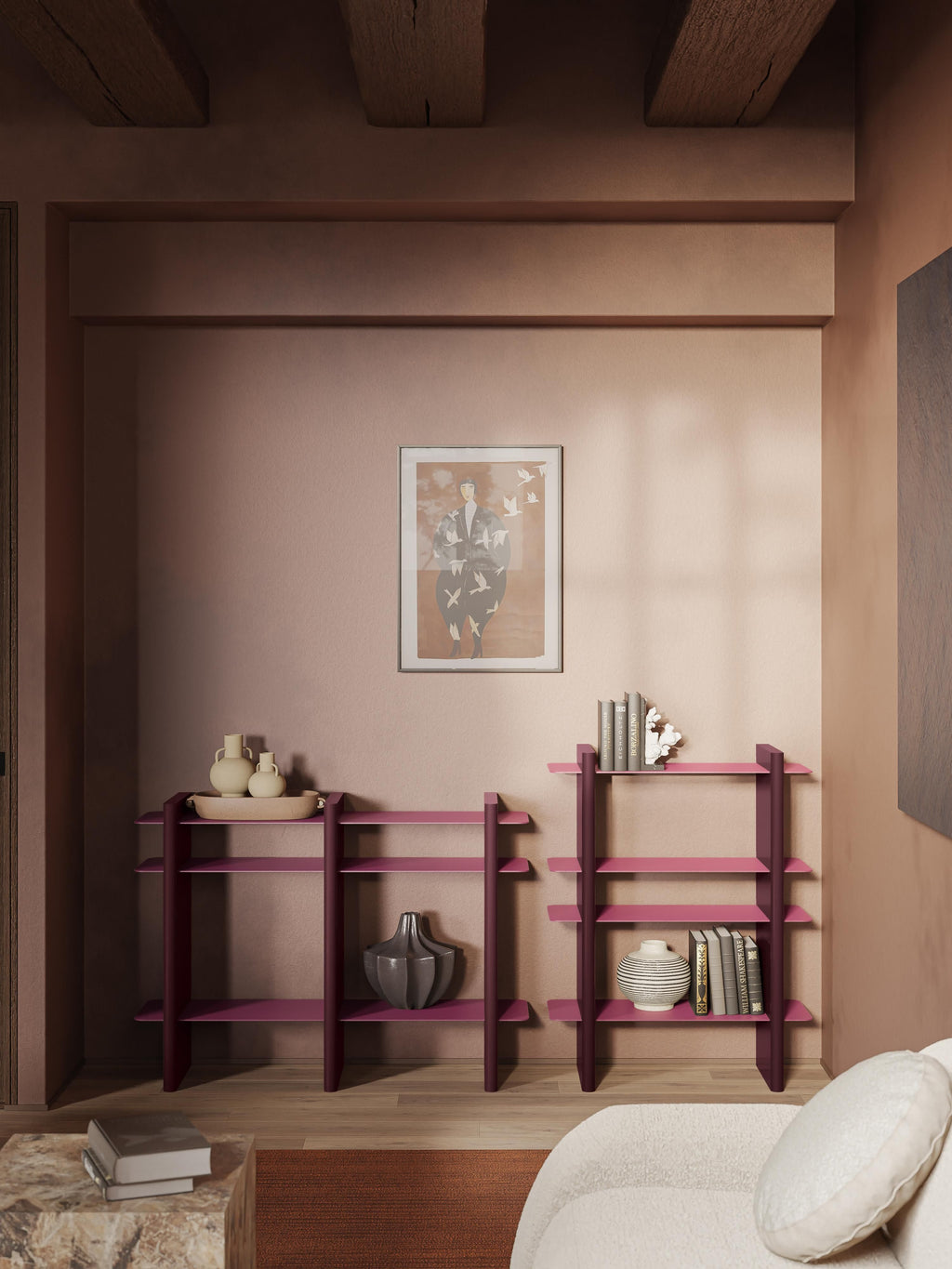 Rami Shelving Unit with Metal Elements