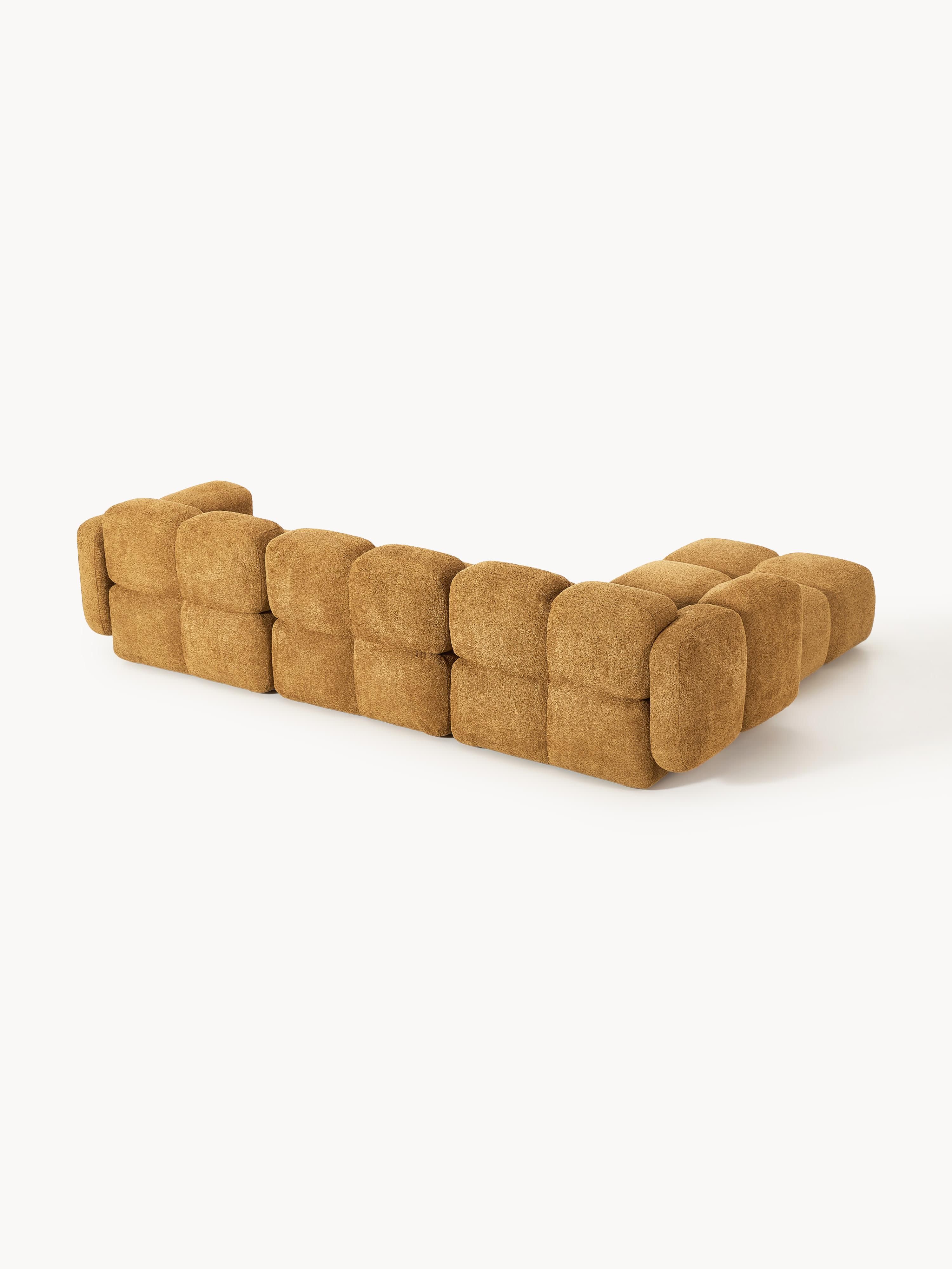 Tayla Modular Teddy-Bouclé Sofa (4-seater) with Ottoman (left/right)