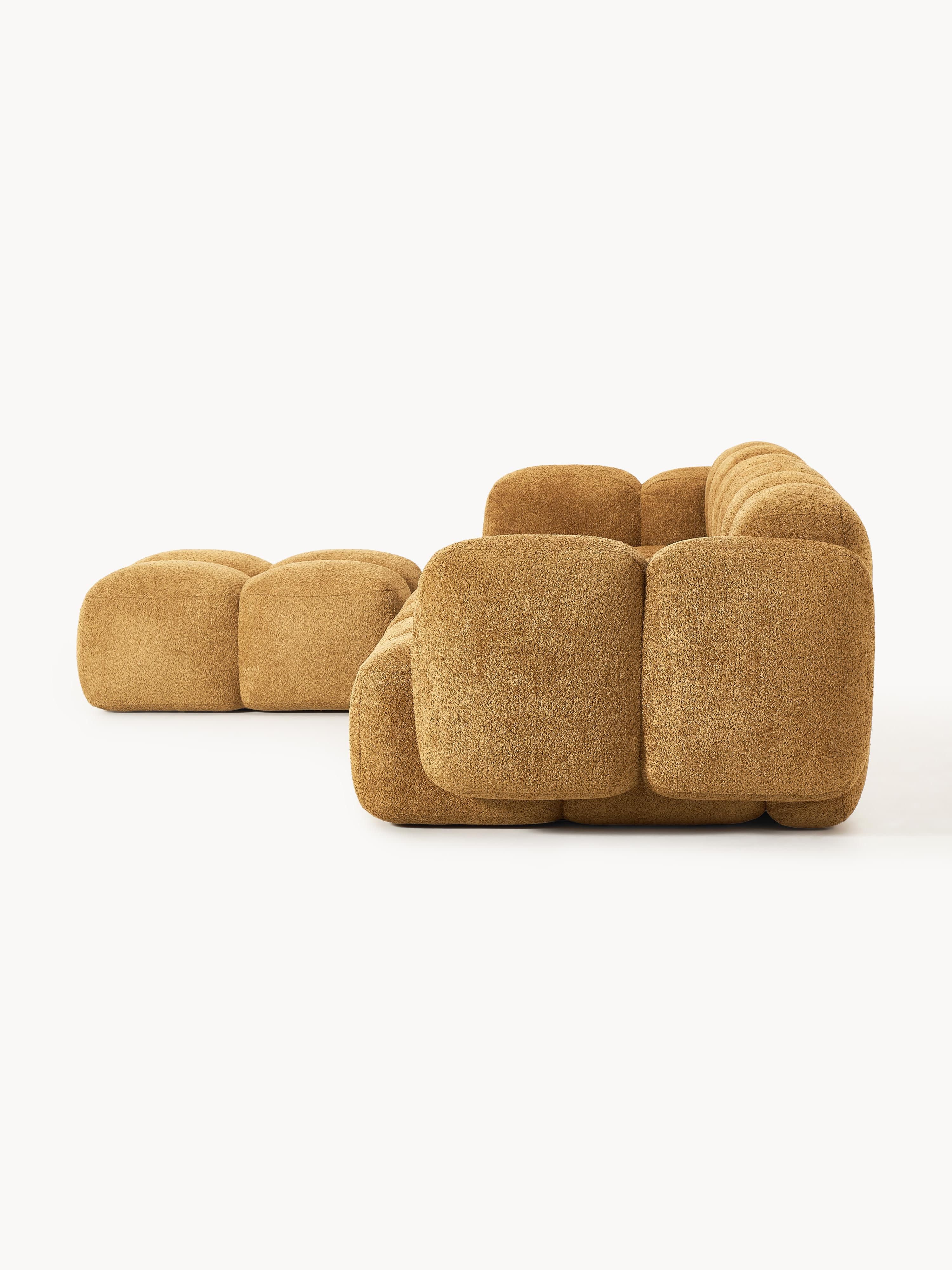 Tayla Modular Teddy-Bouclé Sofa (4-seater) with Ottoman (left/right)