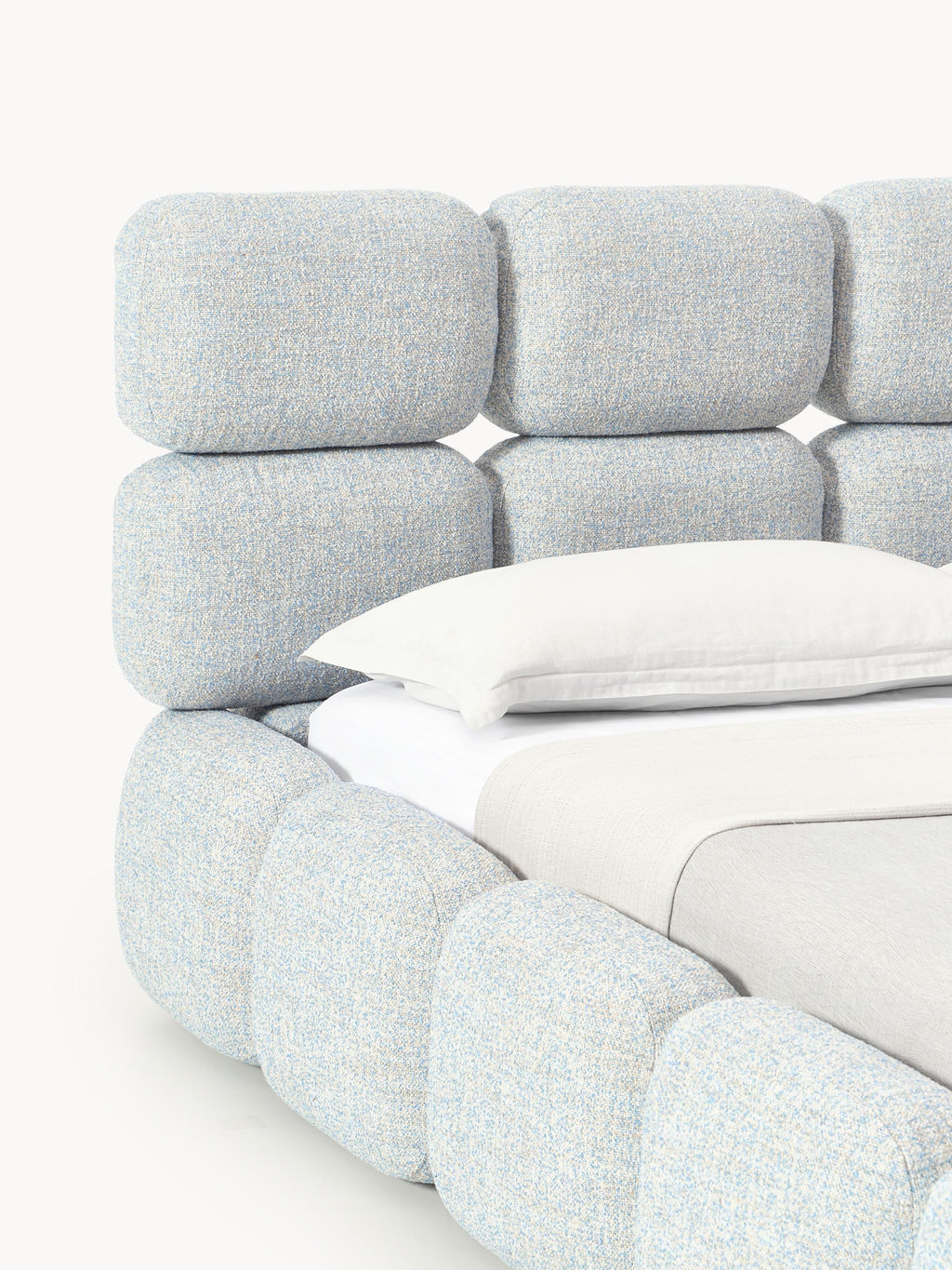 Tayla Upholstered Bouclé Bed with Storage Space