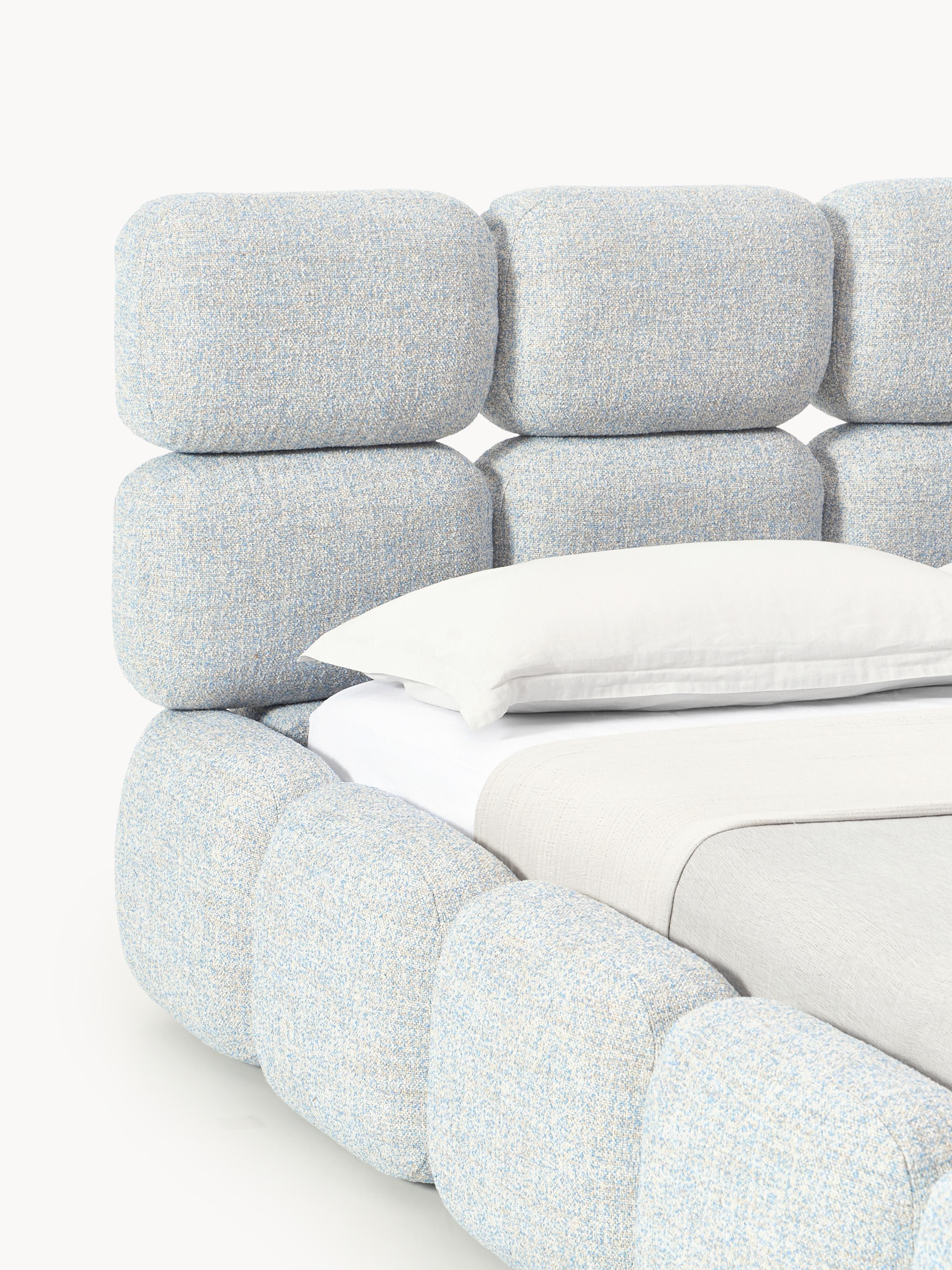 Tayla Upholstered Bouclé Bed with Storage Space