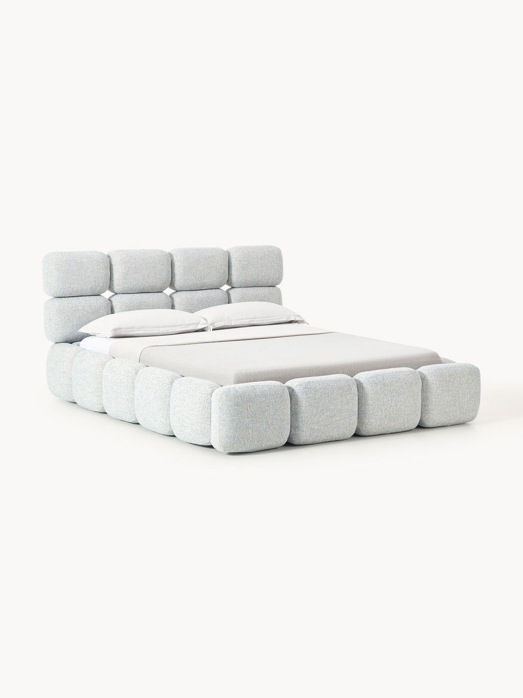 Gallery image 1 - Upholstered Bouclé Bed Tayla with Storage Space