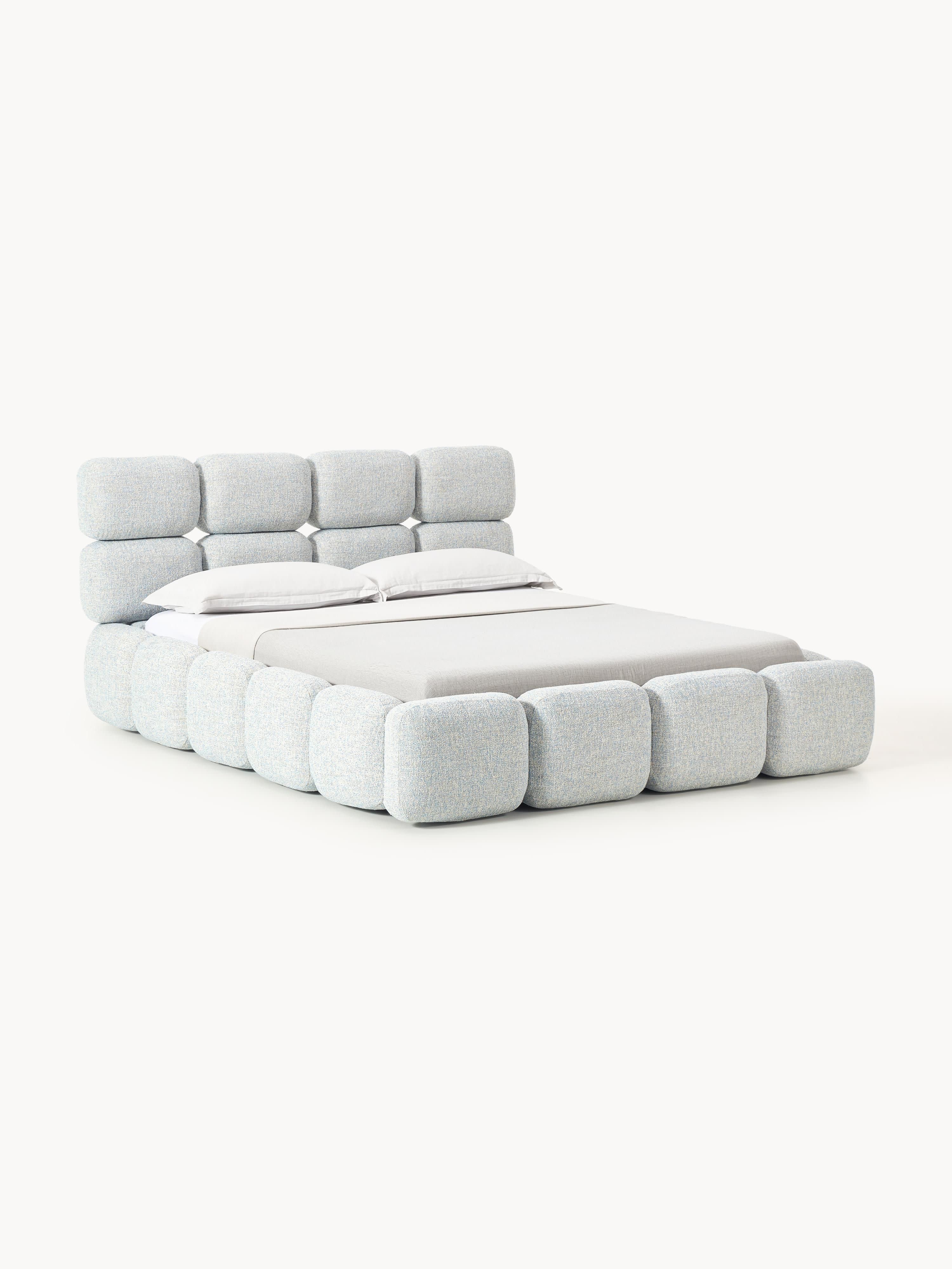 Gallery image 1 - Upholstered Bouclé Bed Tayla with Storage Space