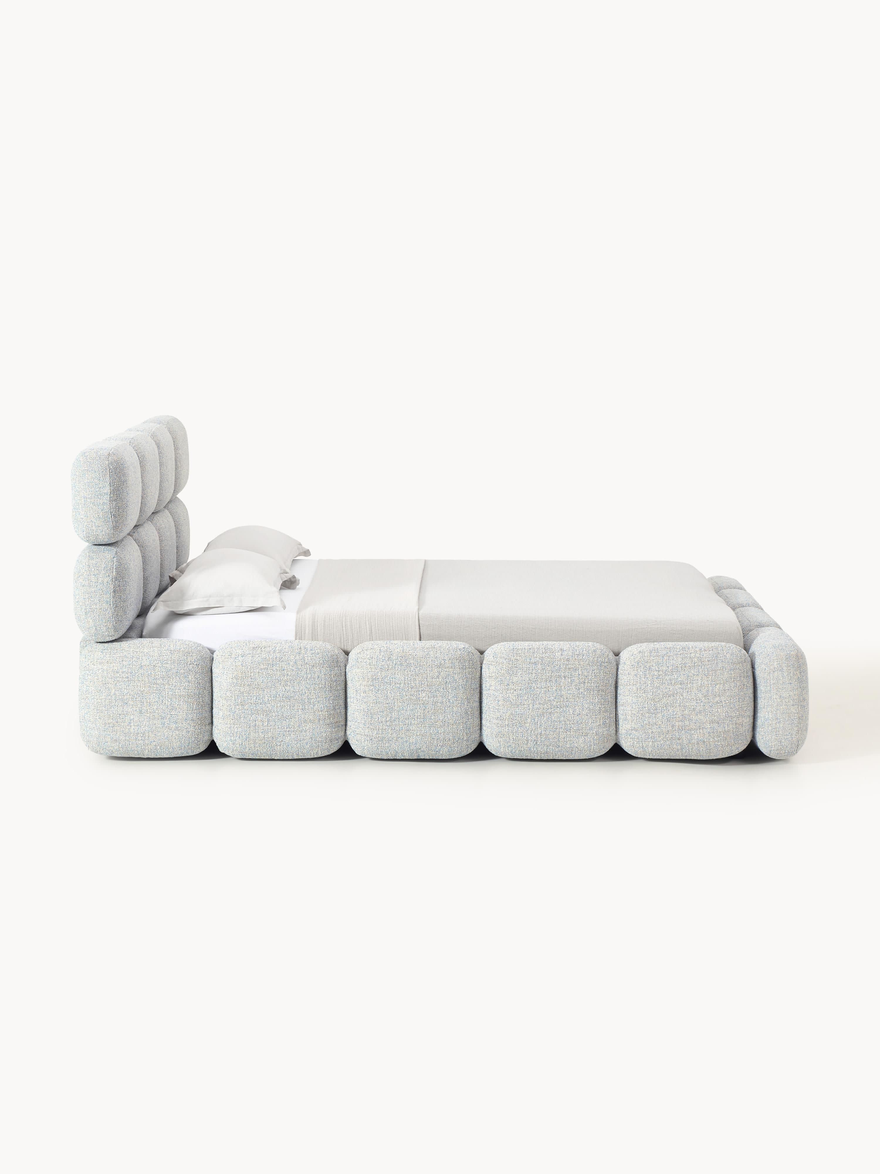 Tayla Upholstered Bouclé Bed with Storage Space