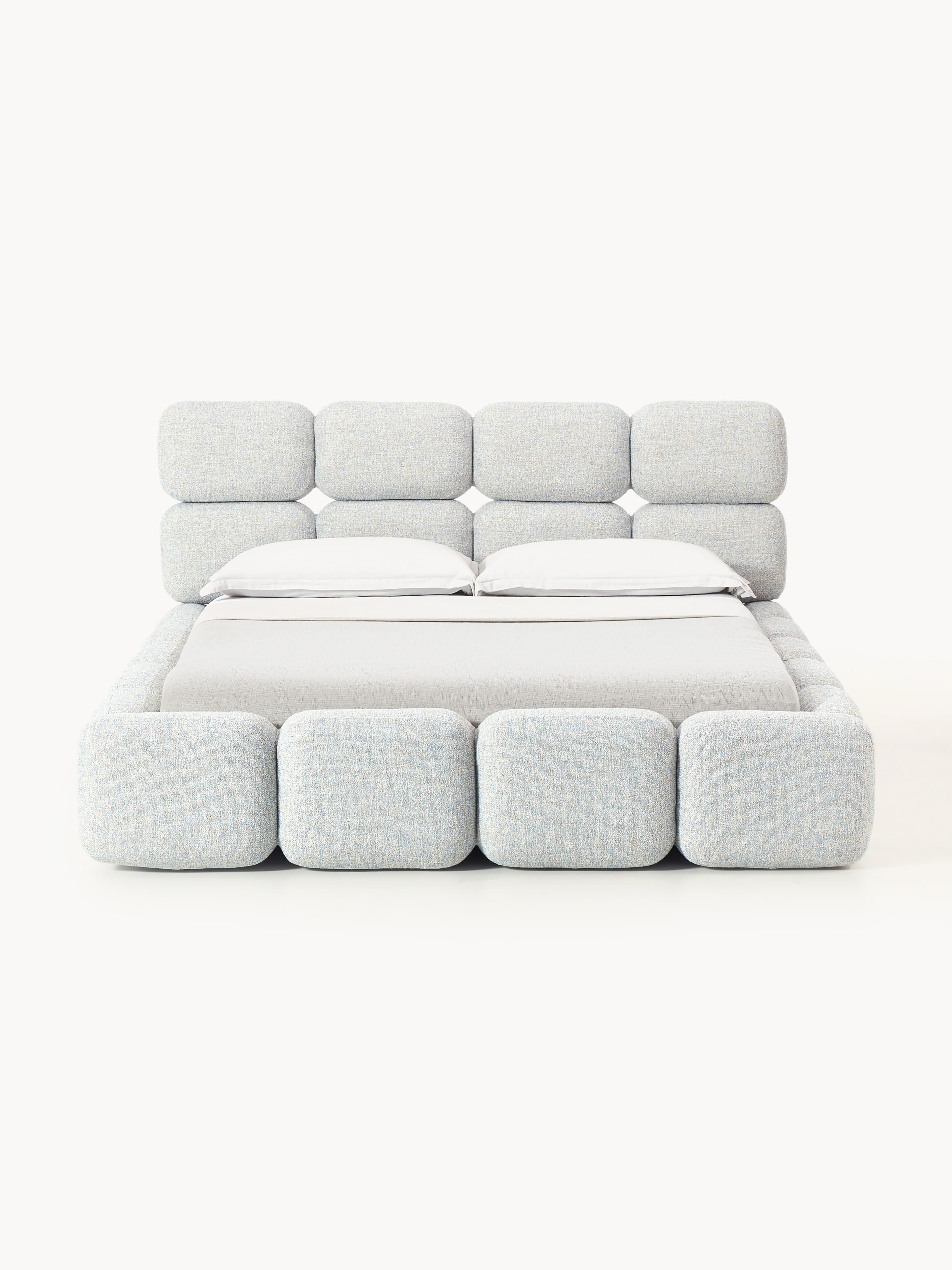 Tayla Upholstered Bouclé Bed with Storage Space