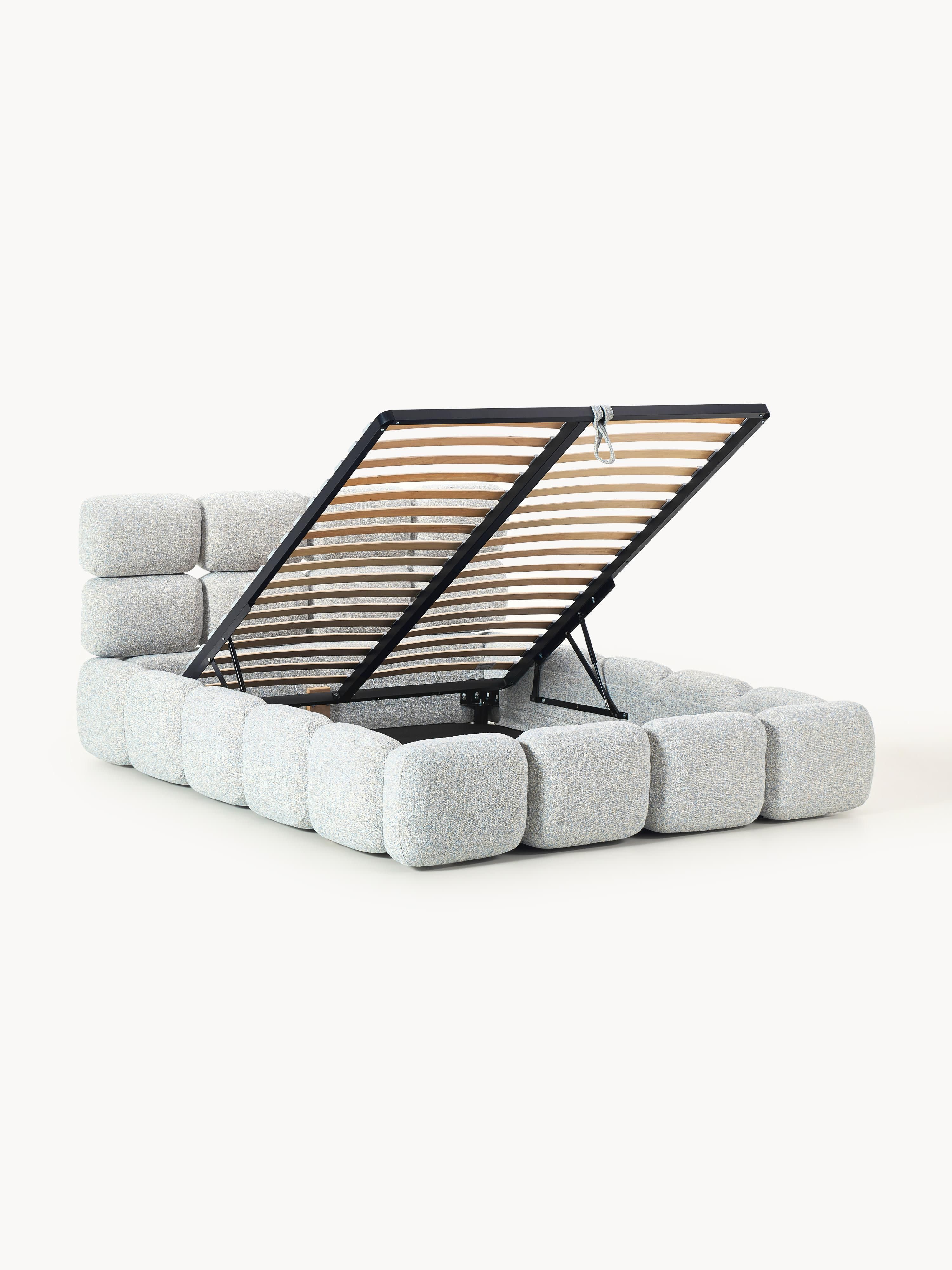 Tayla Upholstered Bouclé Bed with Storage Space