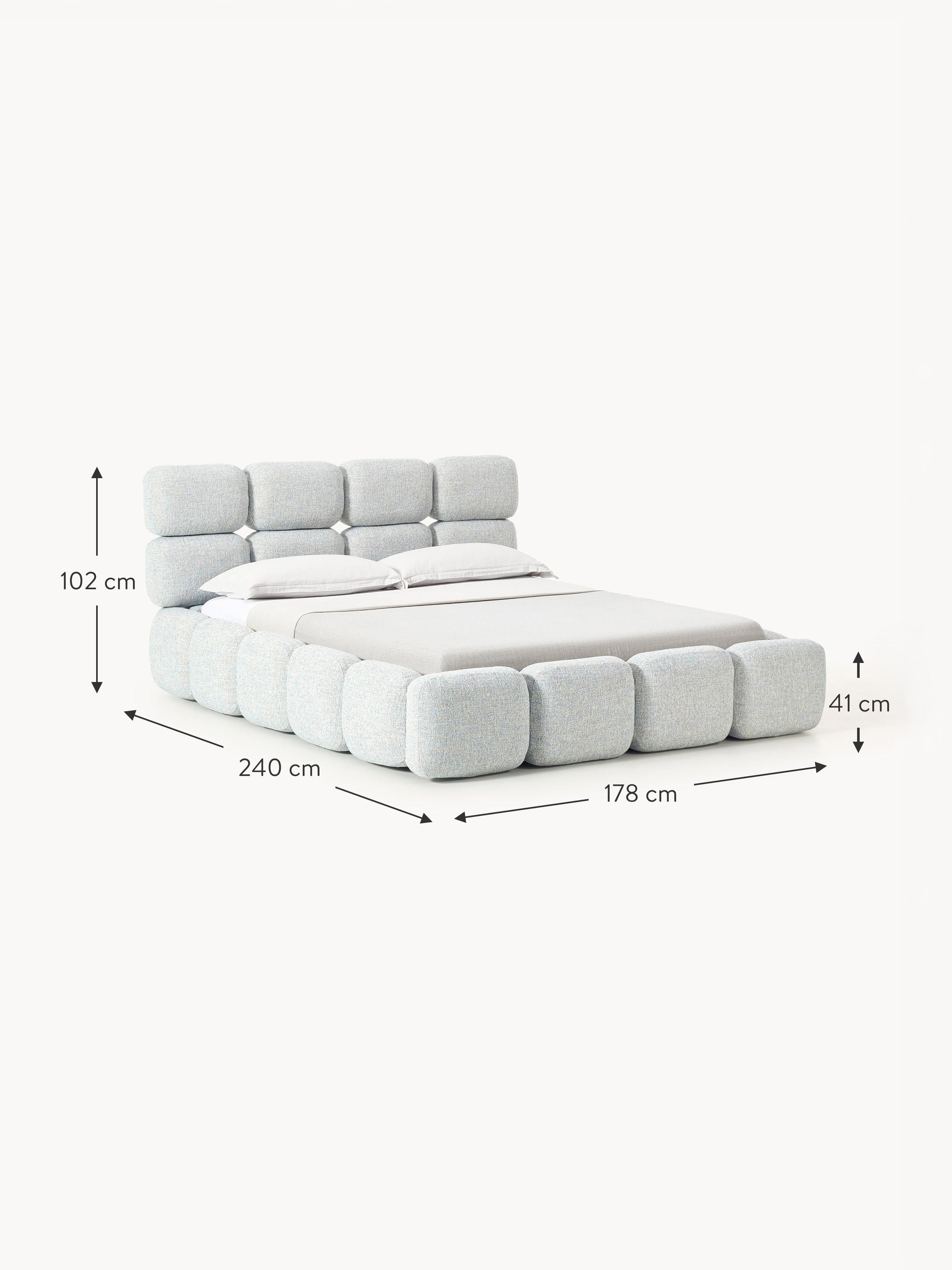 Tayla Upholstered Bouclé Bed with Storage Space